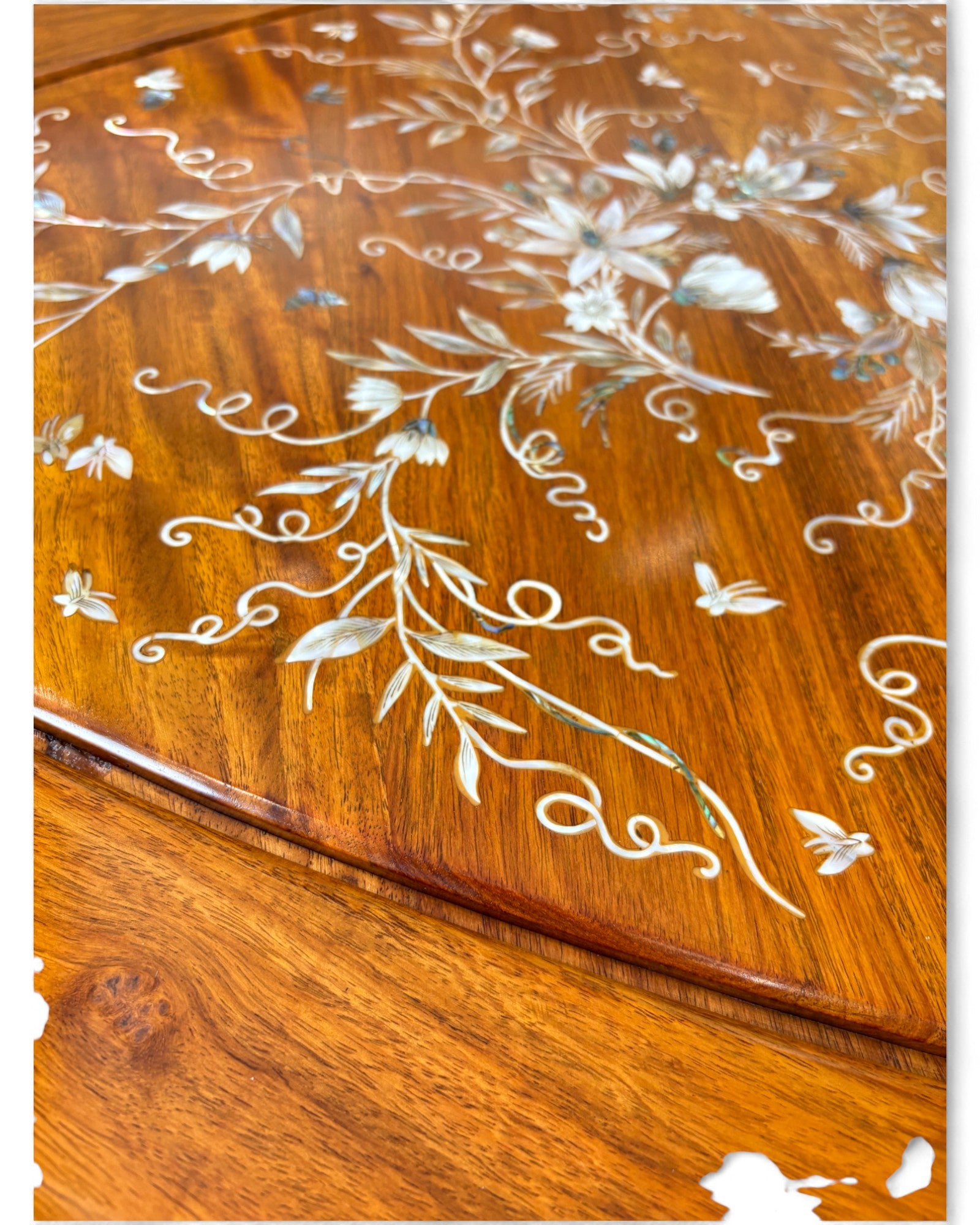 Chinese Rosewood Coffee Table with Pearl Inlay - Reproduction