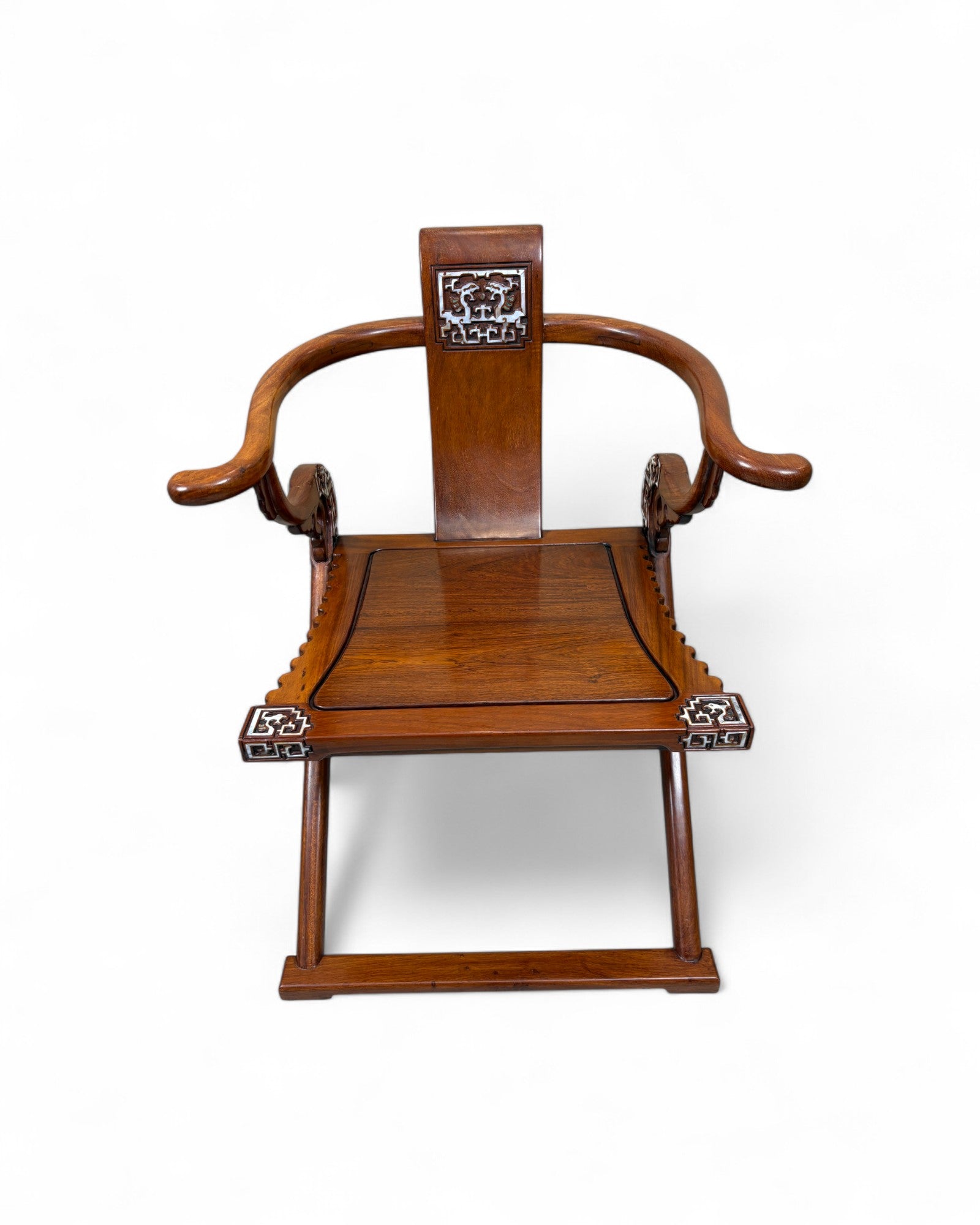 Chinese Reproduction Ming-style folding Horseshoe-back Armchair