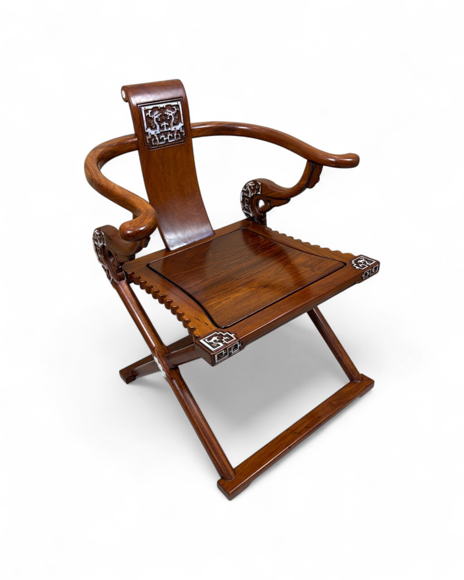 Chinese Reproduction Ming-style folding Horseshoe-back Armchair