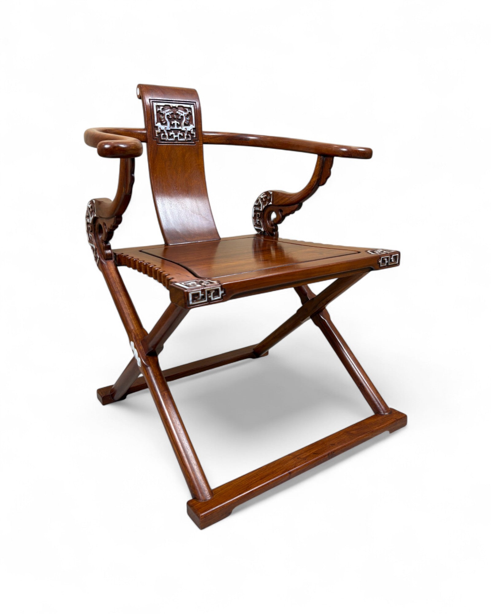 Chinese Reproduction Ming-style folding Horseshoe-back Armchair