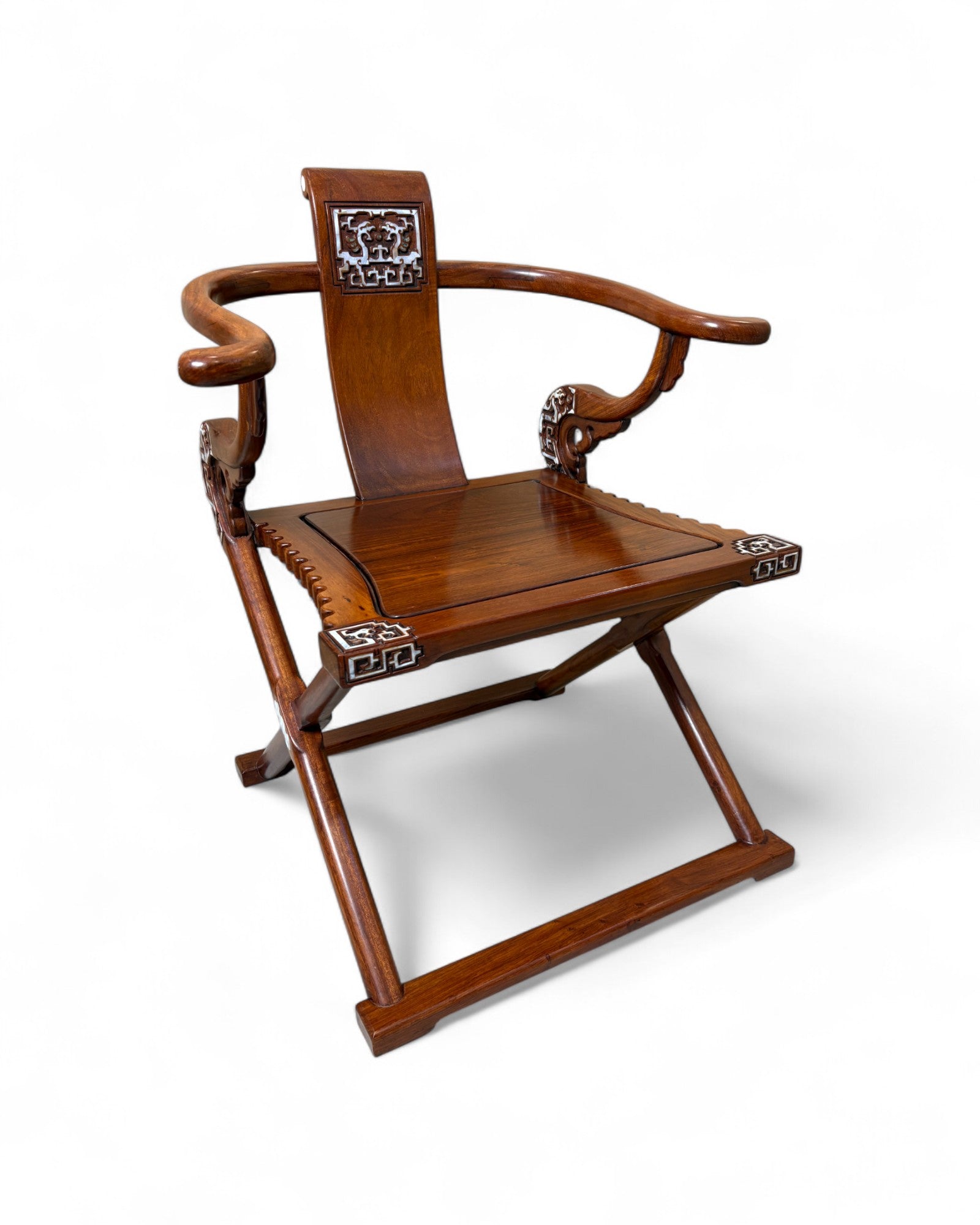 Chinese Reproduction Ming-style folding Horseshoe-back Armchair