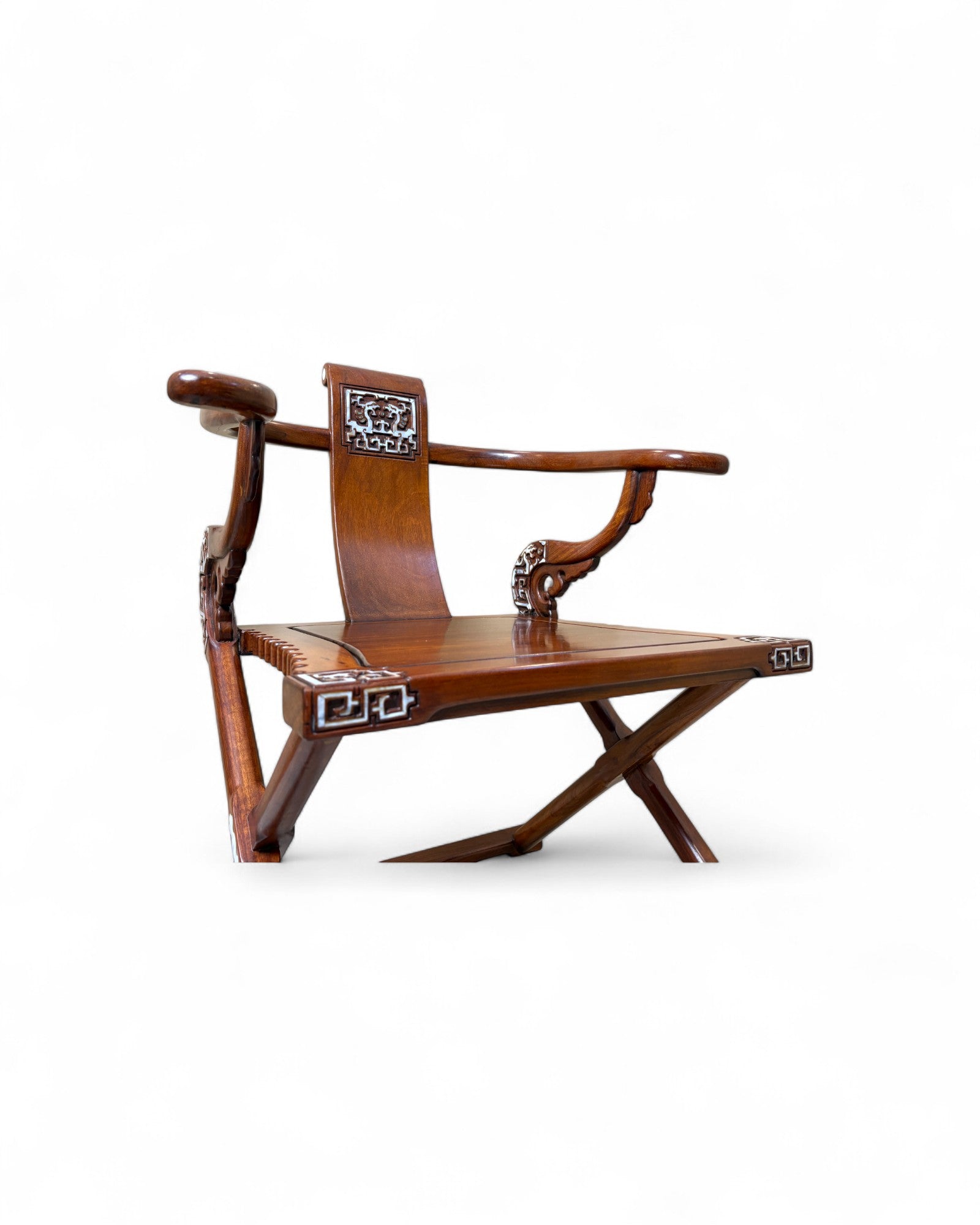 Chinese Reproduction Ming-style folding Horseshoe-back Armchair