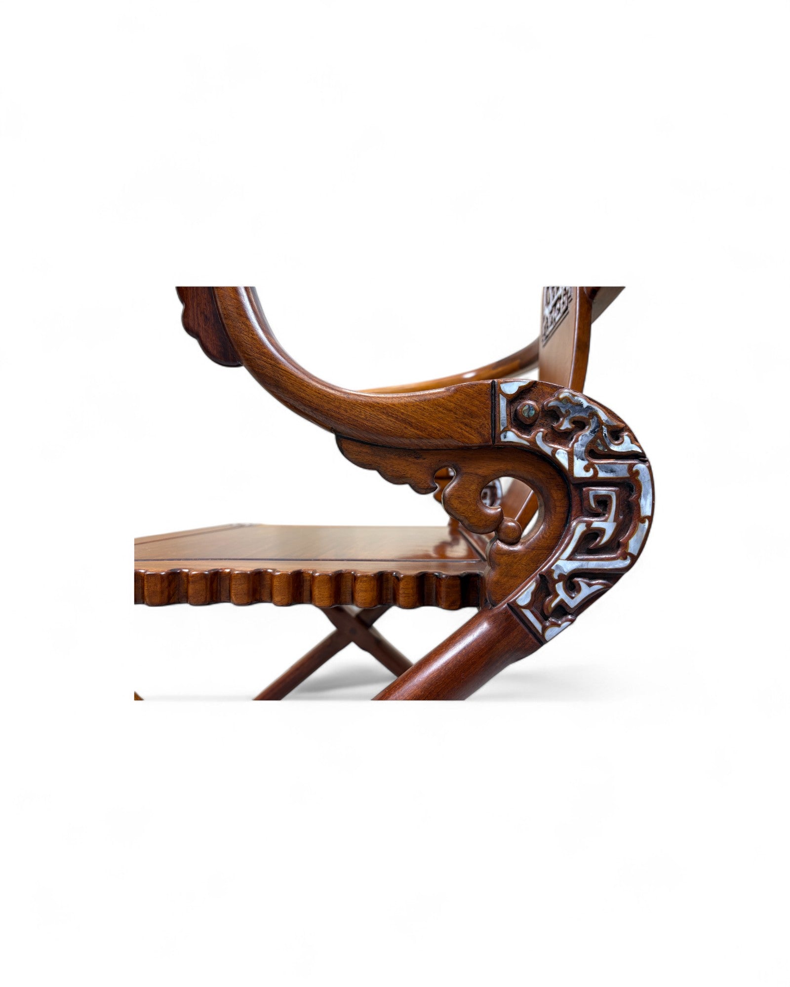Chinese Reproduction Ming-style folding Horseshoe-back Armchair