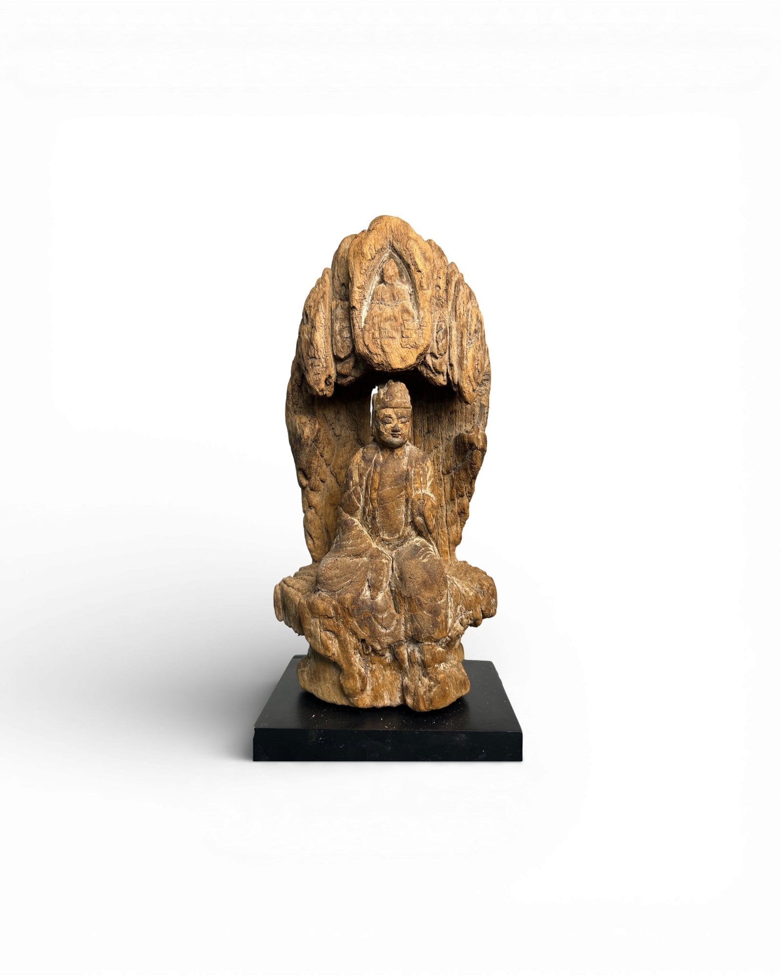 Chinese Carved Wooden Guanyin with Mandorla - Surround Living - 8