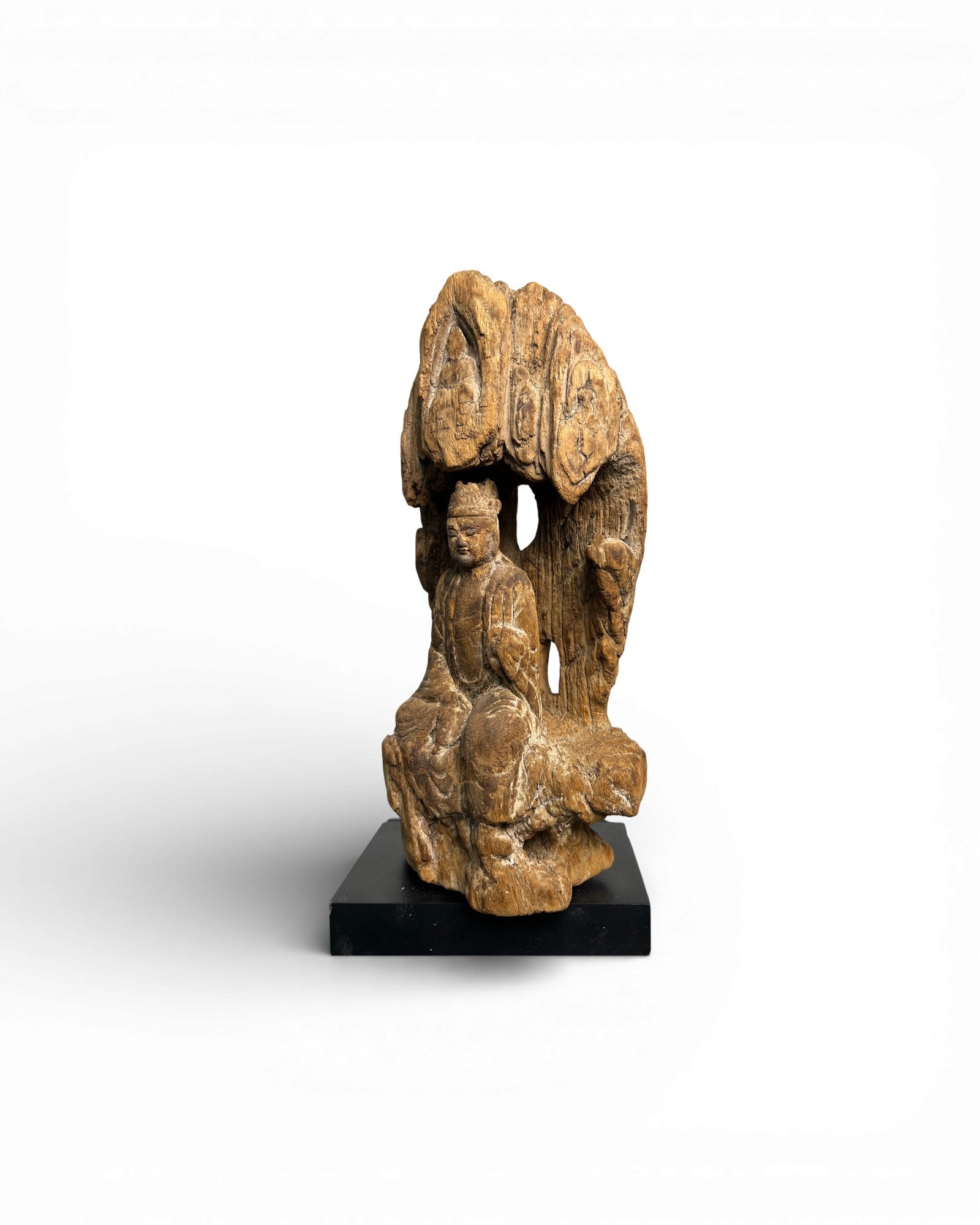 Chinese Carved Wooden Guanyin with Mandorla - Surround Living - 11