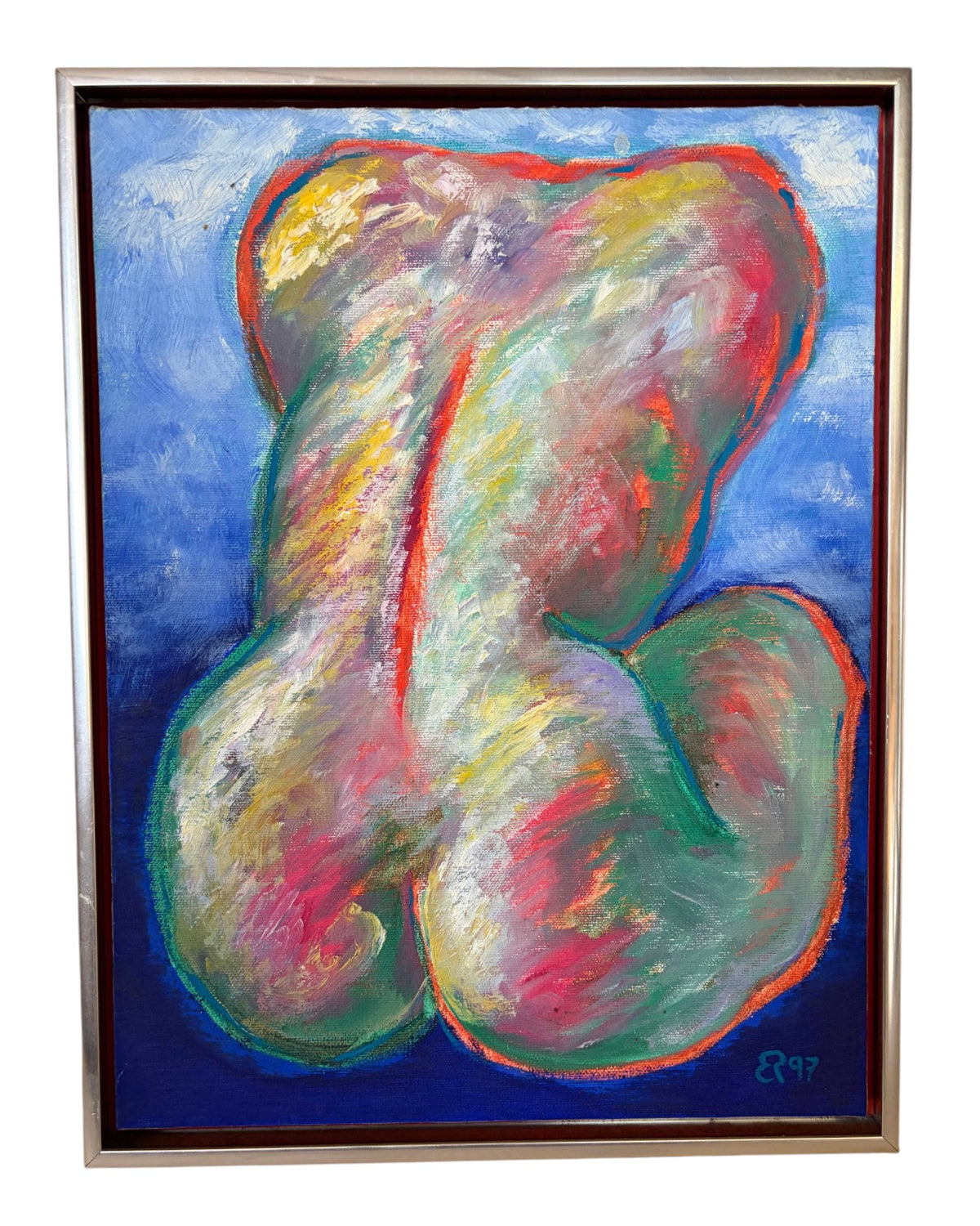 Elizabeth Romhild – Nude Woman (Front and Back), - Pair of Paintings [33 x 44cm]