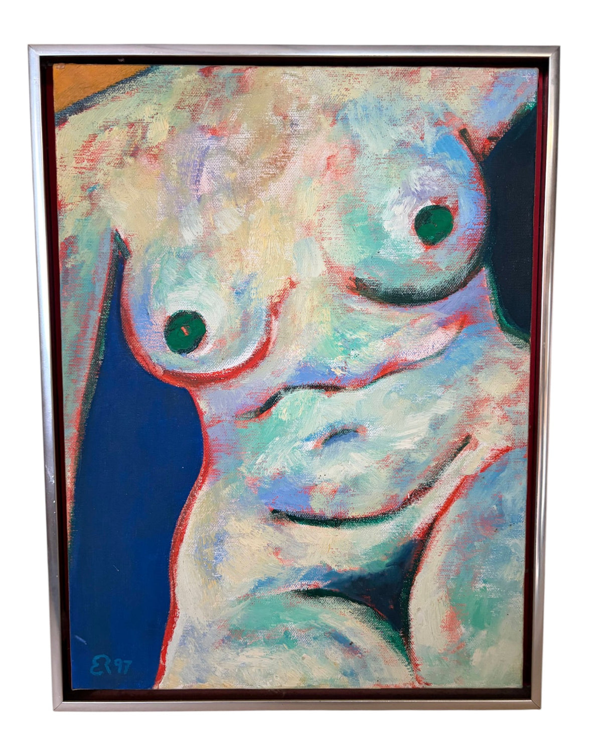 Elizabeth Romhild – Nude Woman (Front and Back), - Pair of Paintings [33 x 44cm]