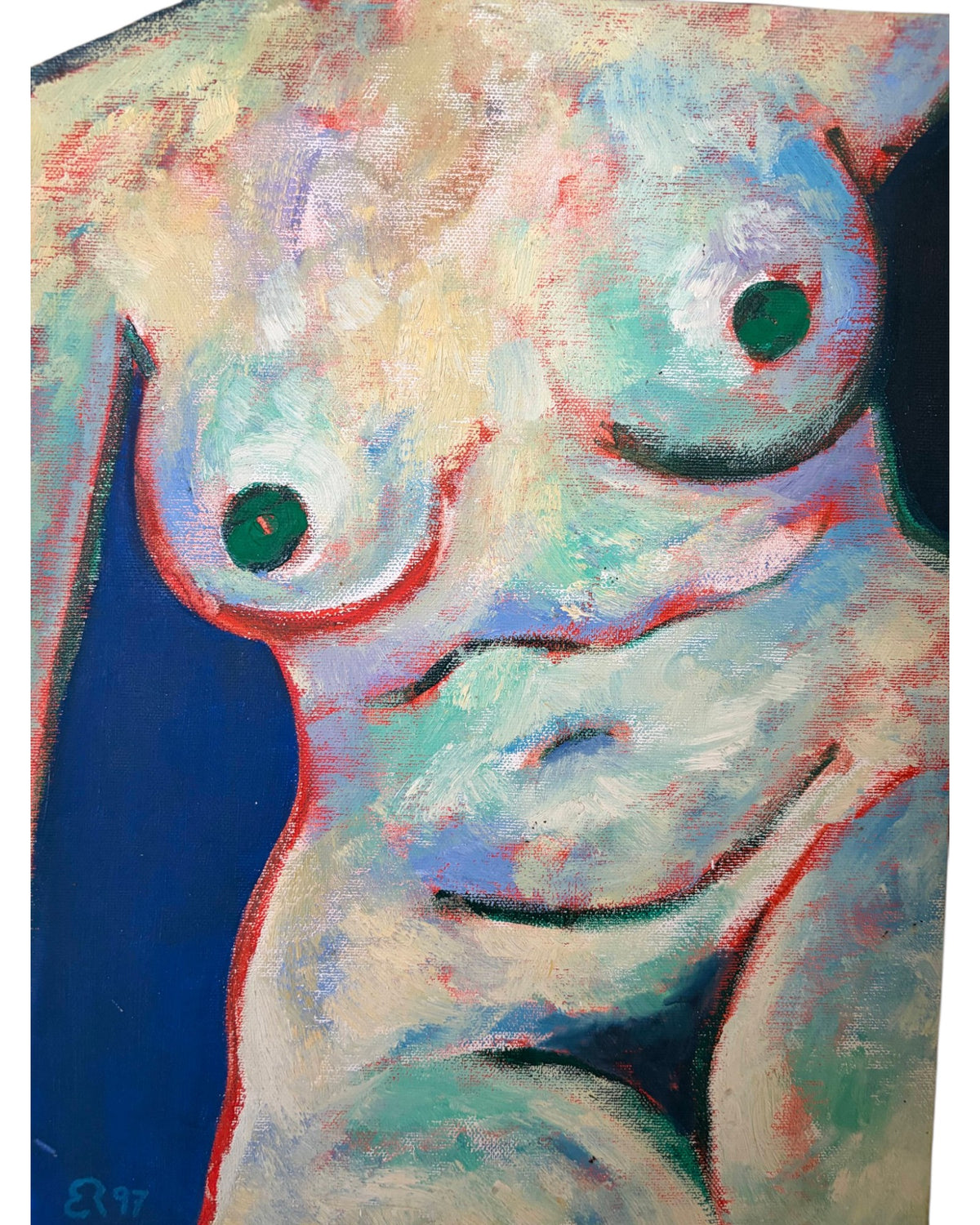 Elizabeth Romhild – Nude Woman (Front and Back), - Pair of Paintings [33 x 44cm]
