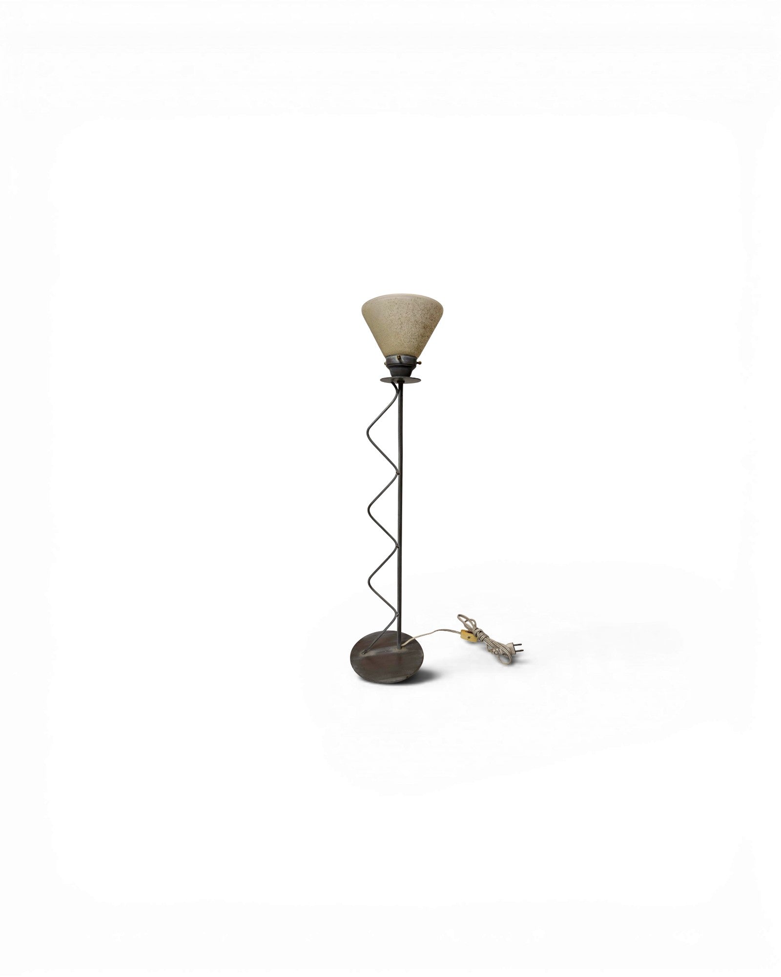 Postmodern Torchiere Wrought Iron Stem Floor Lamp