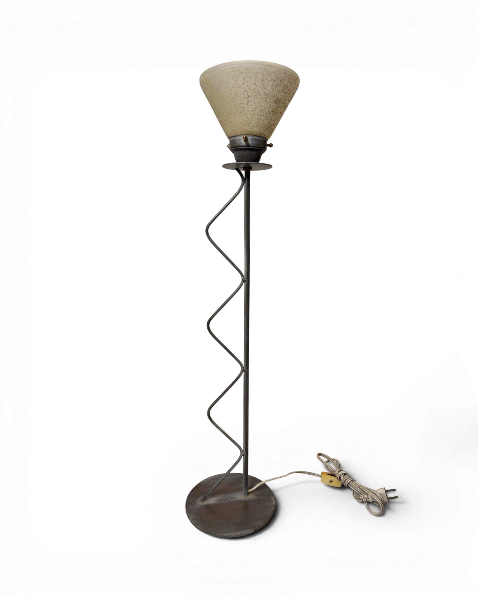 Postmodern Torchiere Wrought Iron Stem Floor Lamp