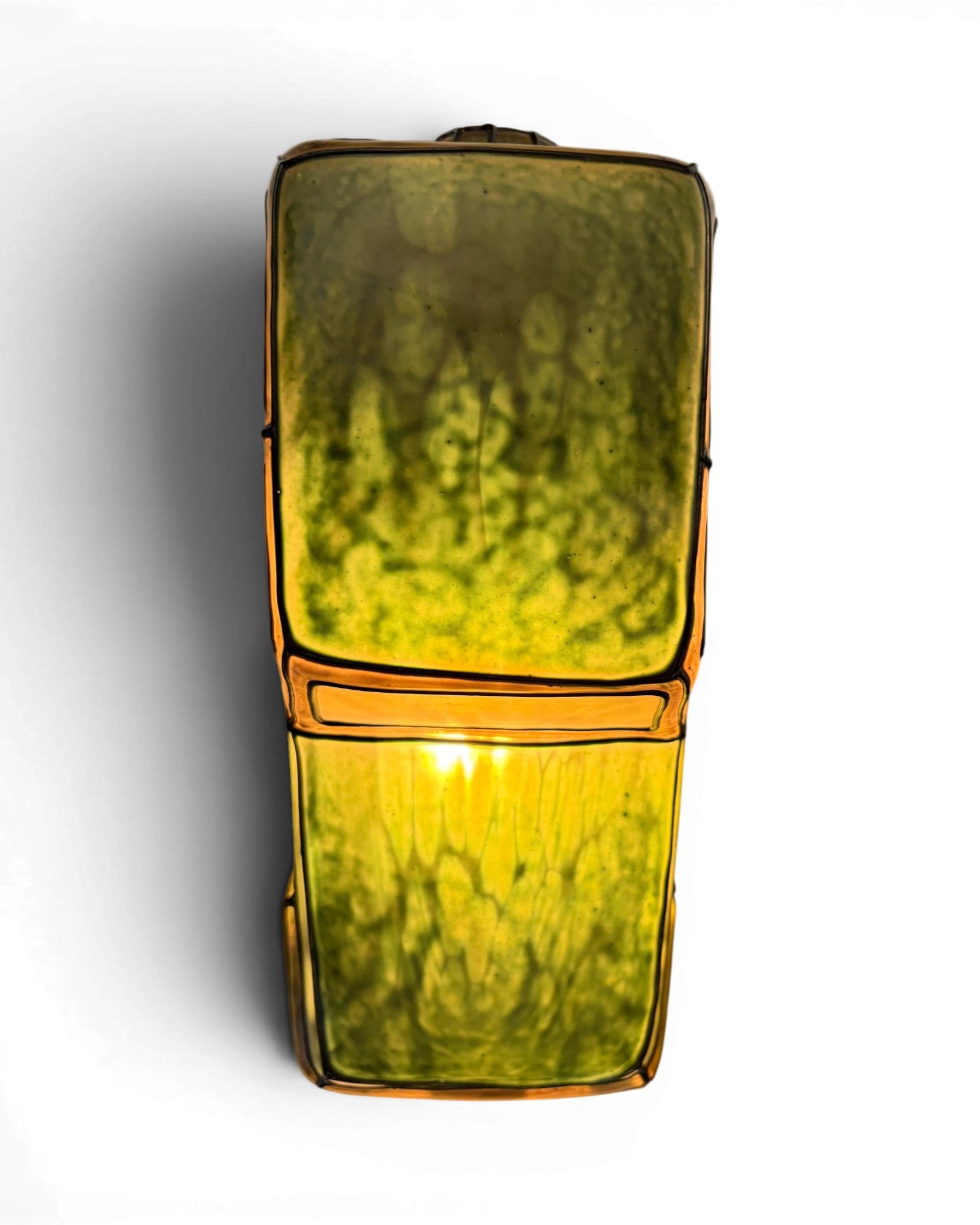 Frosted Green Art Glass Classic Automotive Table Lamp