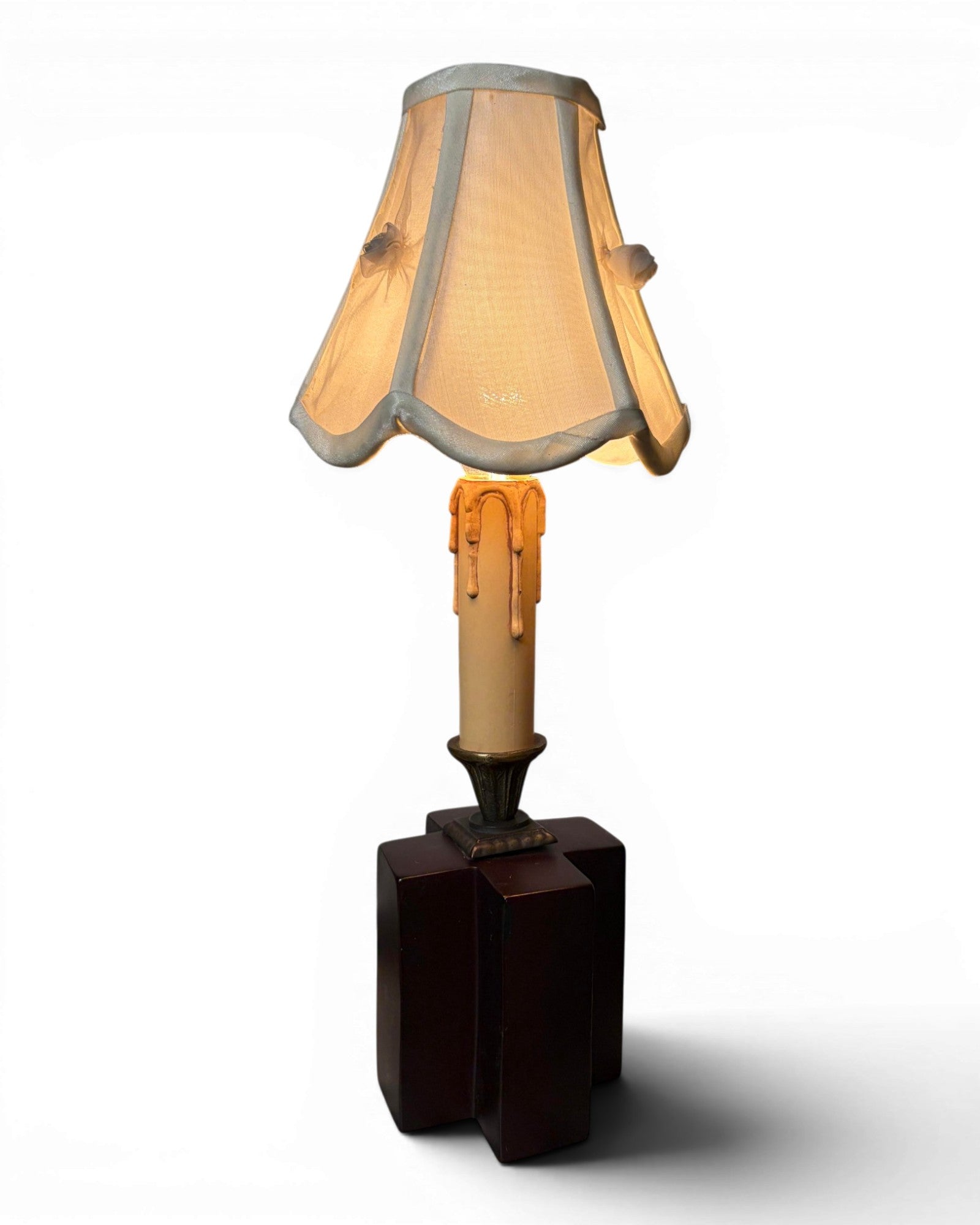 Vintage Candle-Form Table Lamp