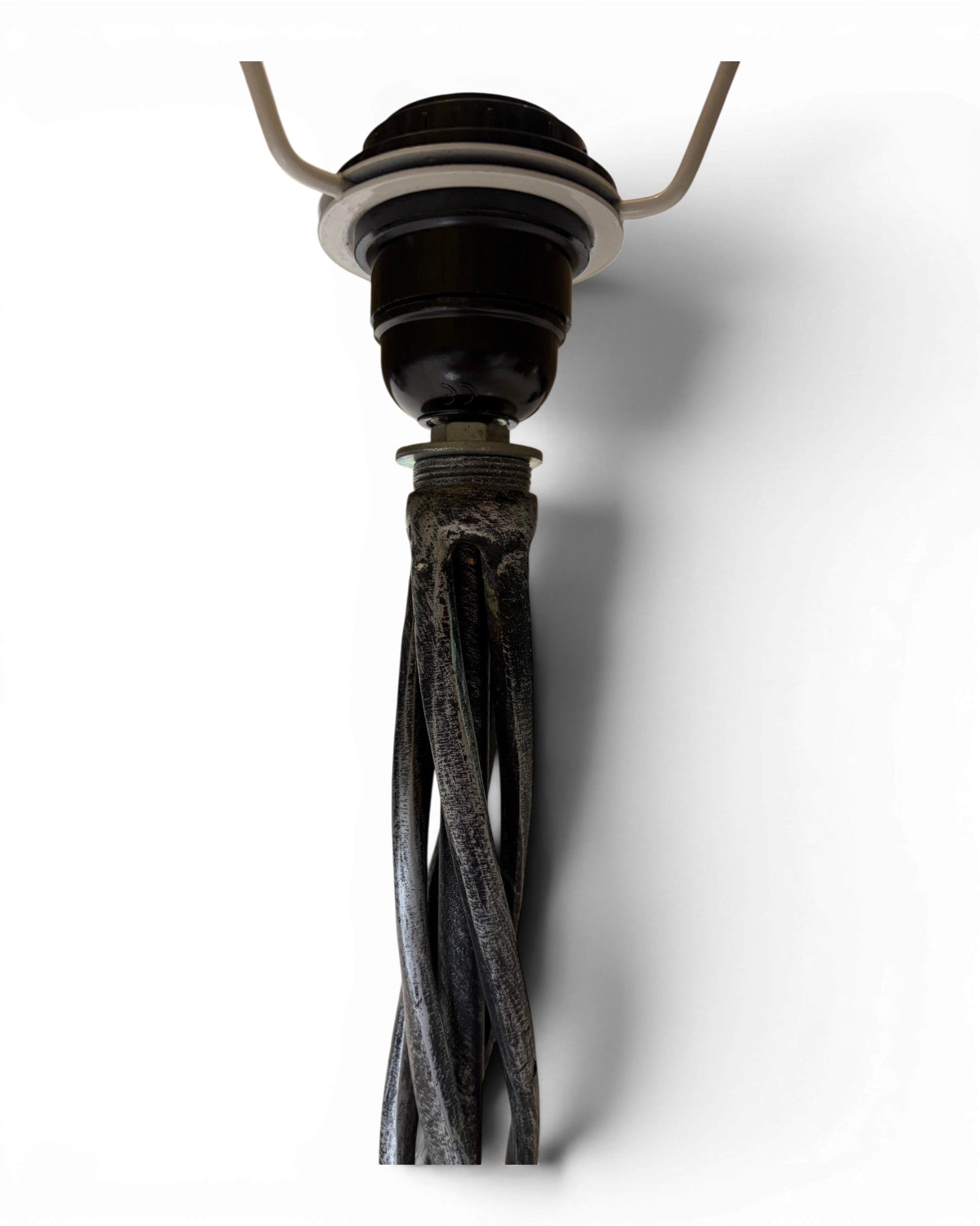 Twisted Silver Metal Table Lamp