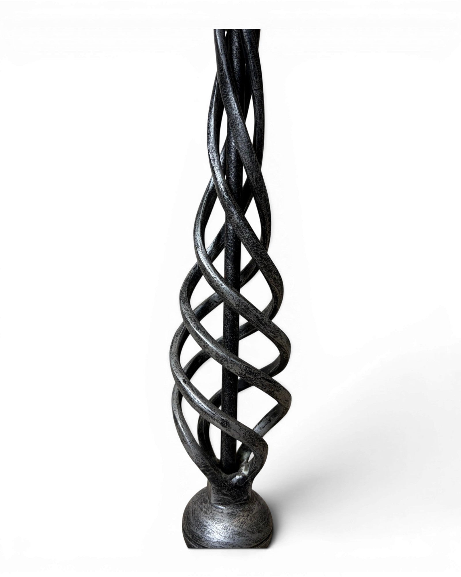 Twisted Silver Metal Table Lamp