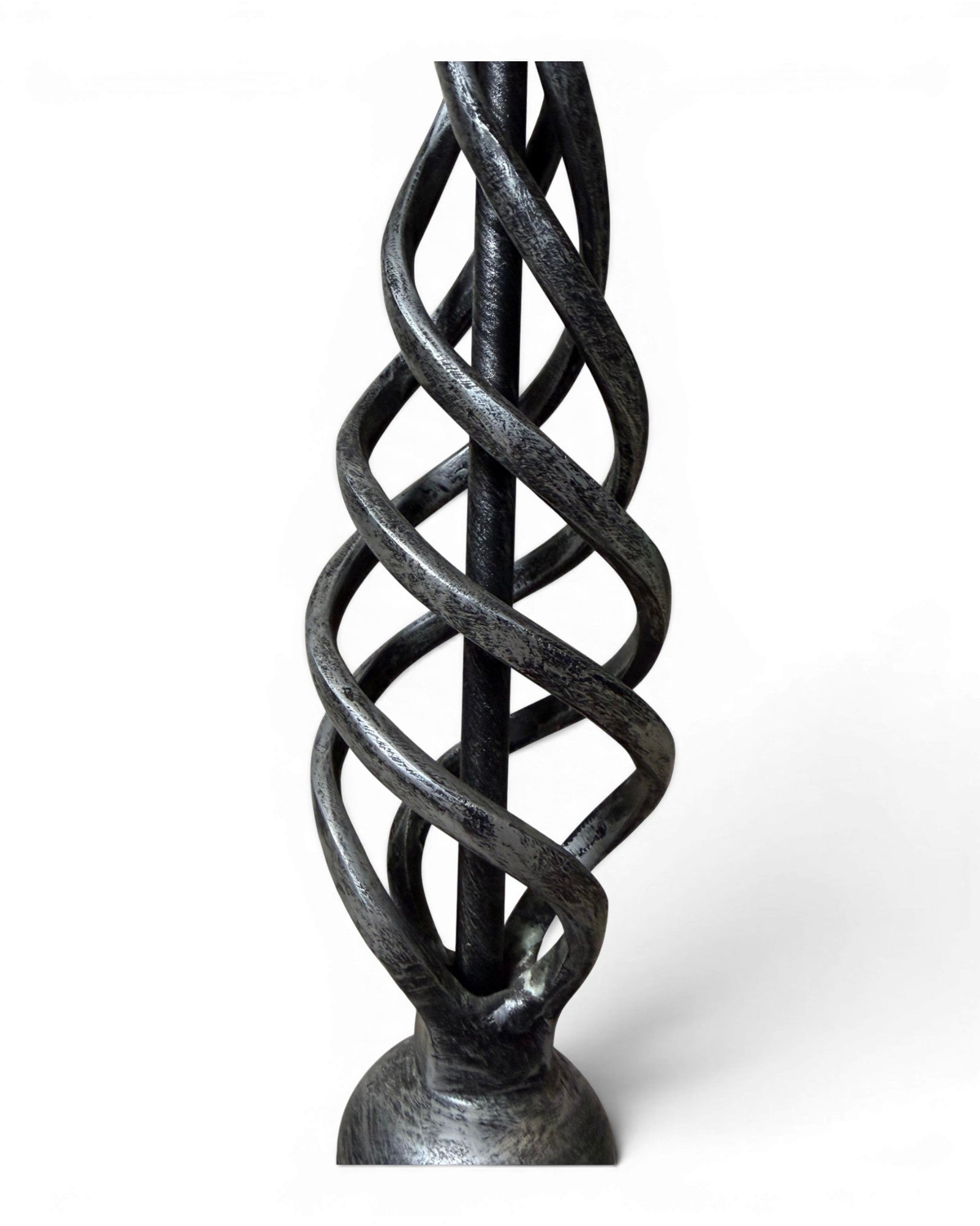 Twisted Silver Metal Table Lamp