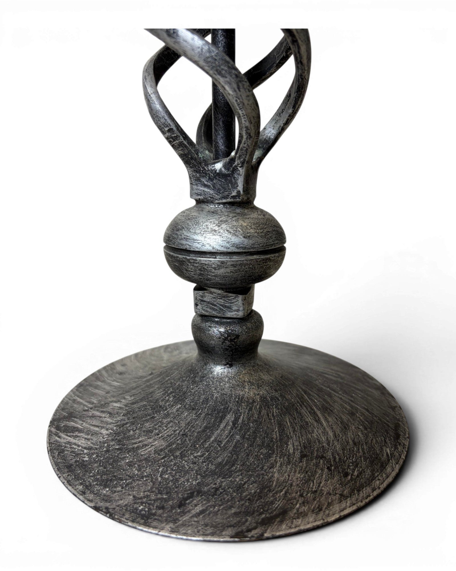 Twisted Silver Metal Table Lamp