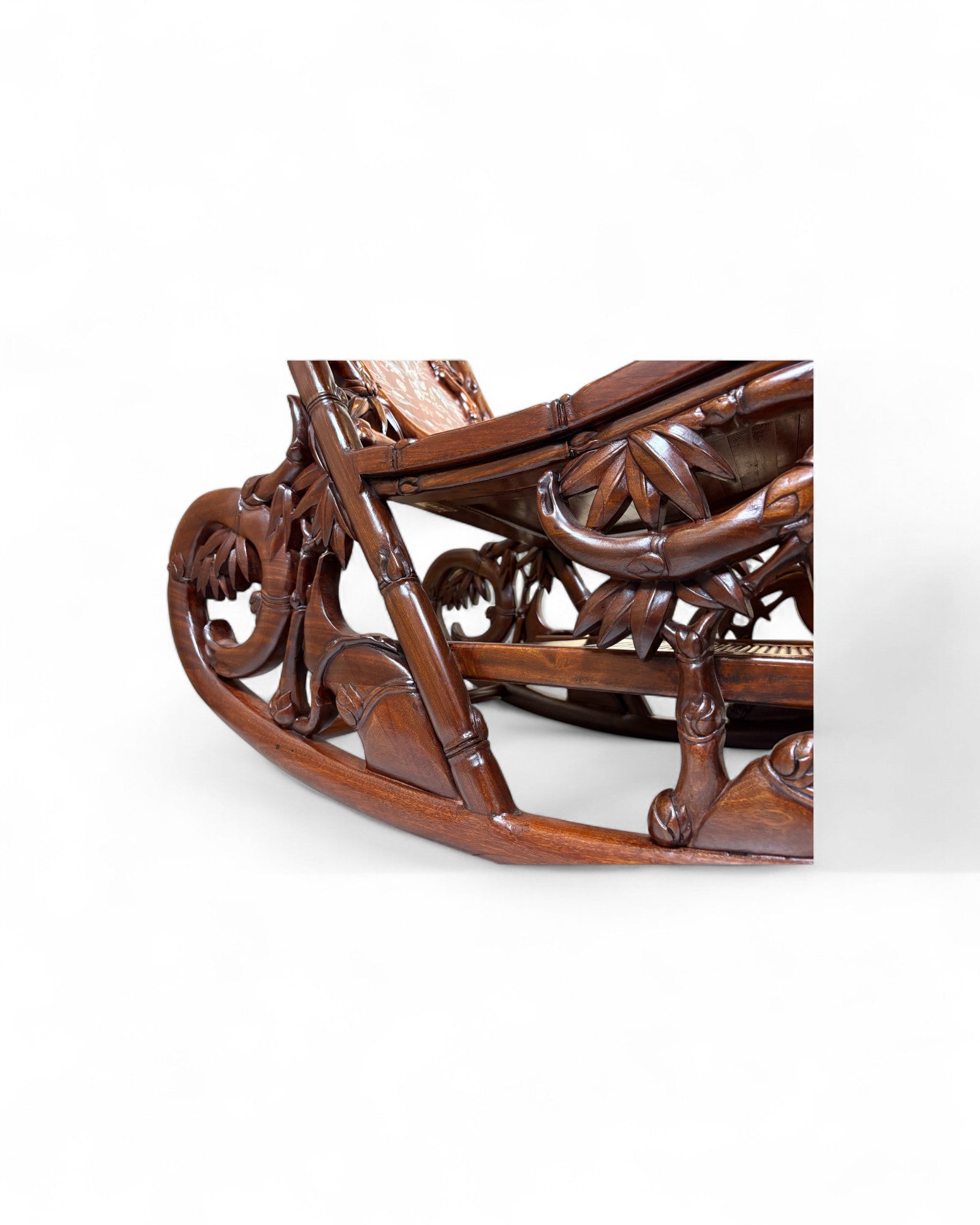 Chinese Mother-of-Pearl Inlaid Rosewood Rocking Recliner (Imperial-Style “Taishi” Chair)