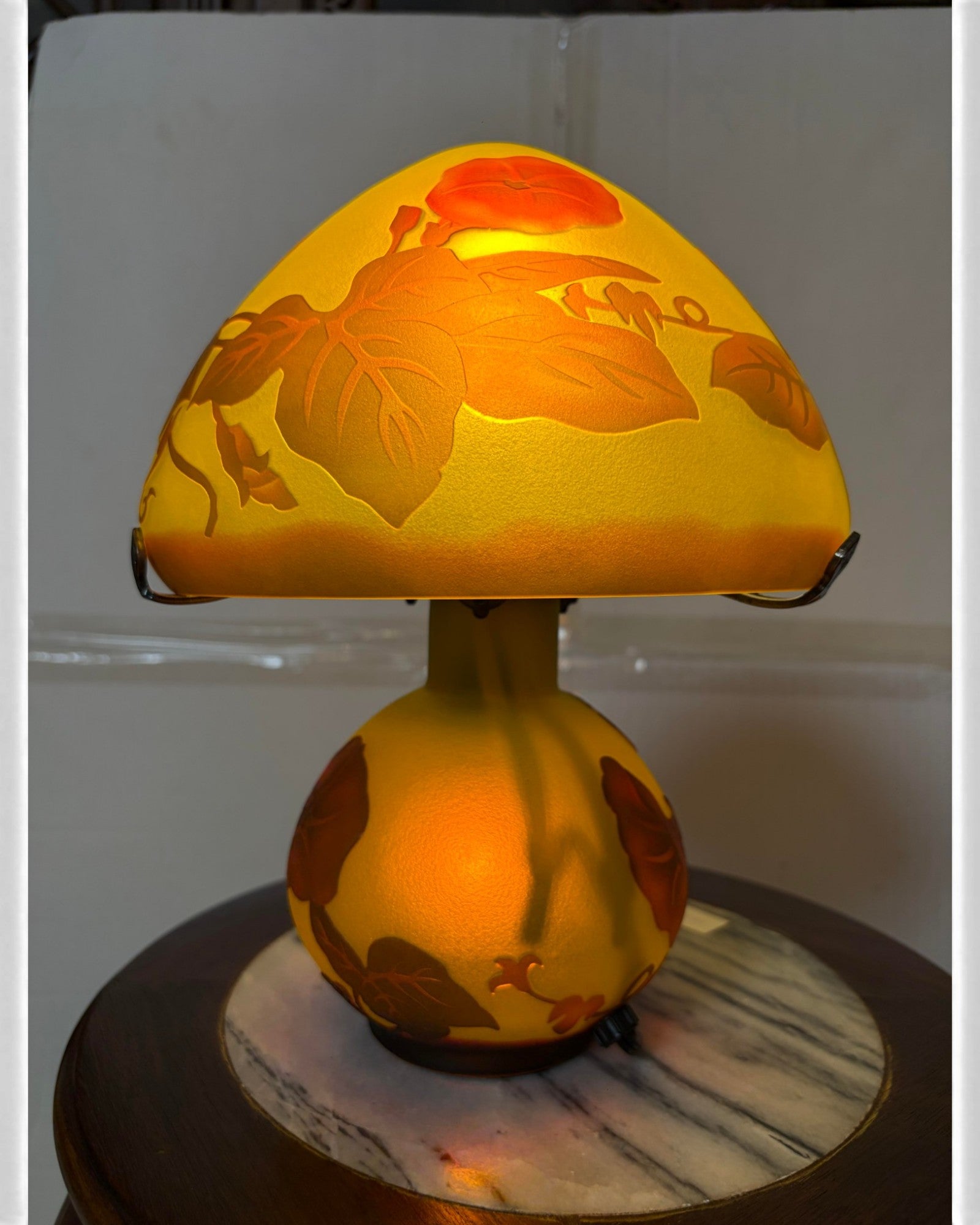 Art Nouveau Cameo Glass Table Lamp