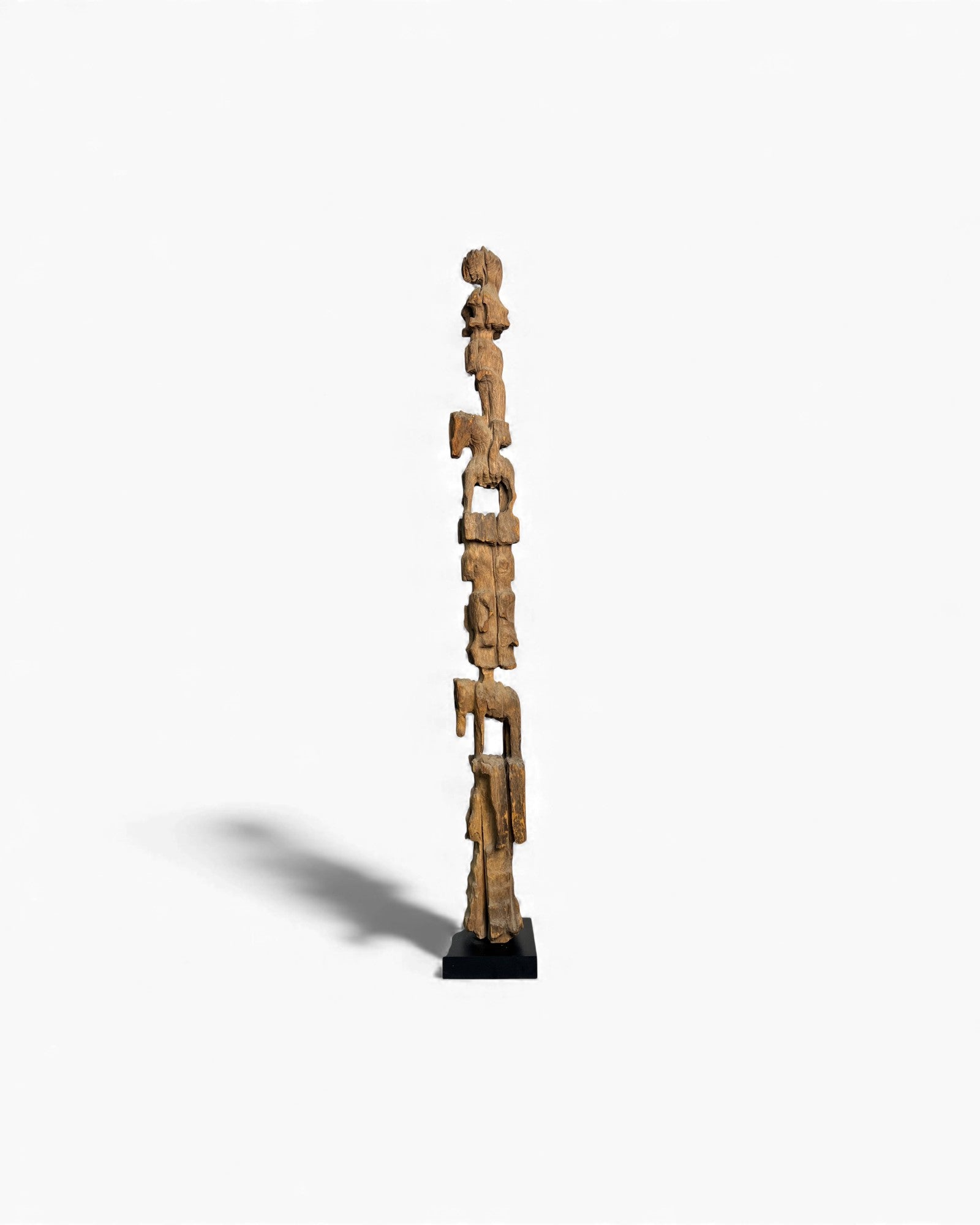 Chin Totem Post with Man on Horse and Elephant Motifs - Surround Living - 11