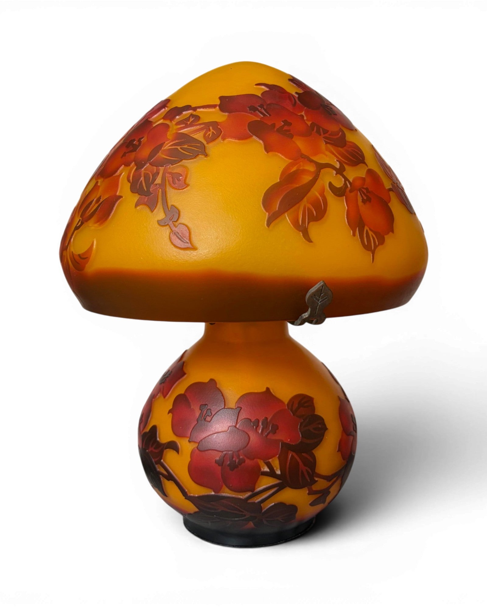 Art Nouveau Cameo Glass Table Lamp - Red