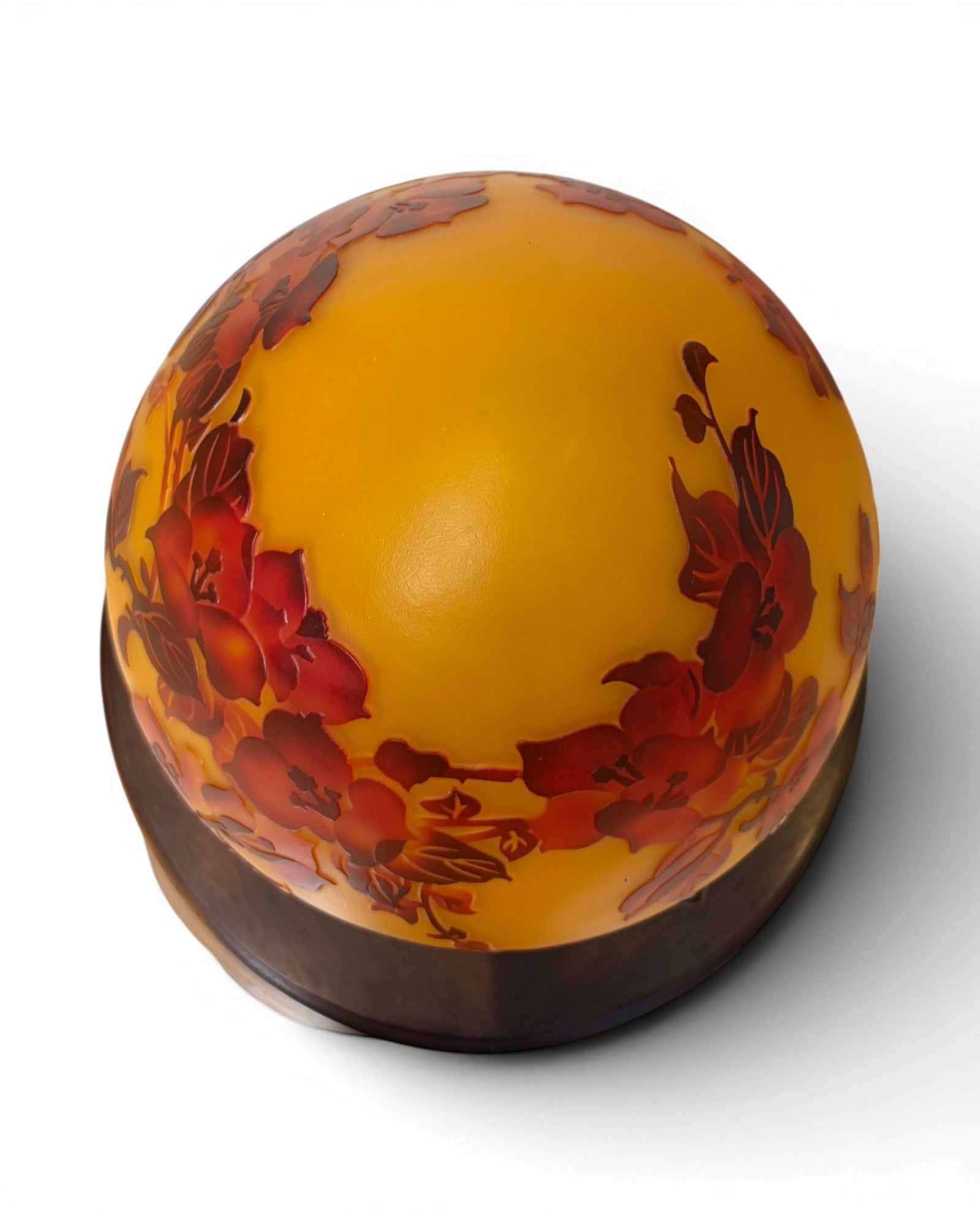 Art Nouveau Cameo Glass Table Lamp - Red