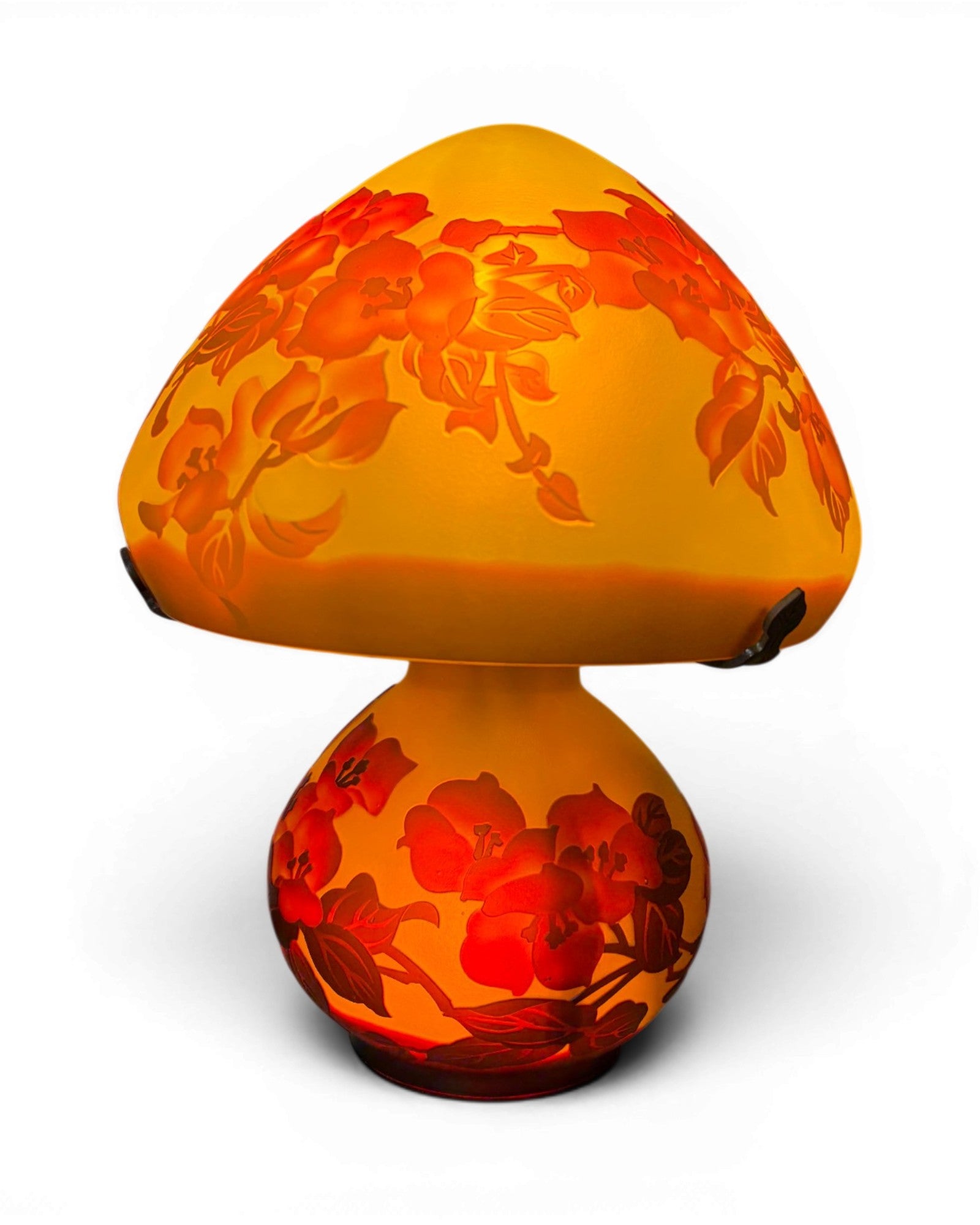 Art Nouveau Cameo Glass Table Lamp - Red