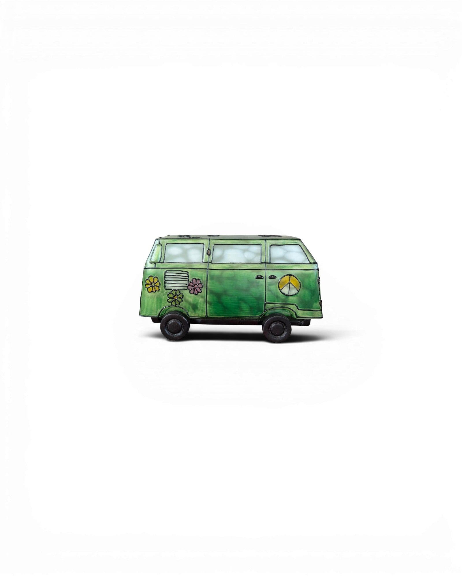 Frosted Green Art Glass Classic Van Table Lamp