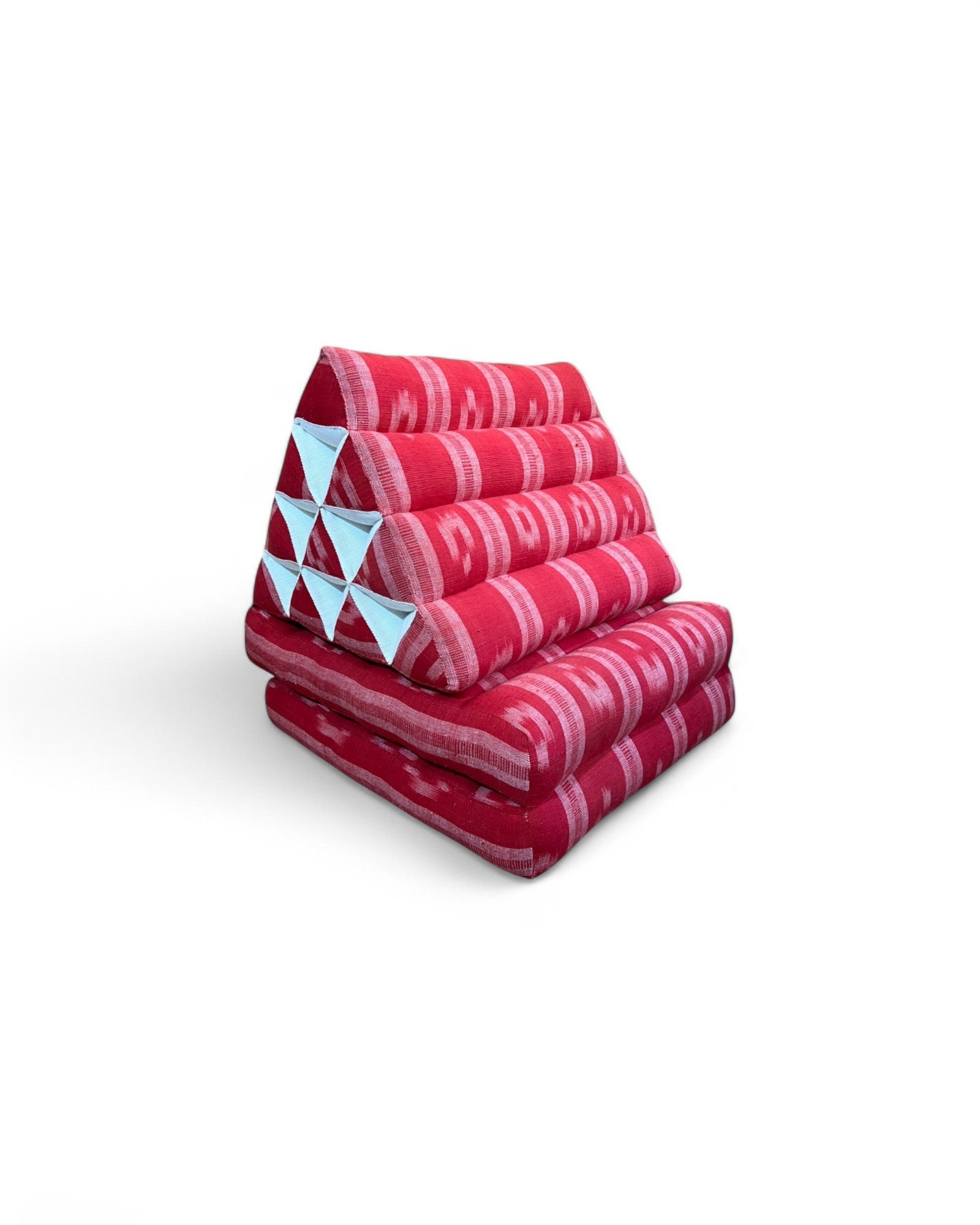 Red & White Thai Weave Pattern Triangle Cushion