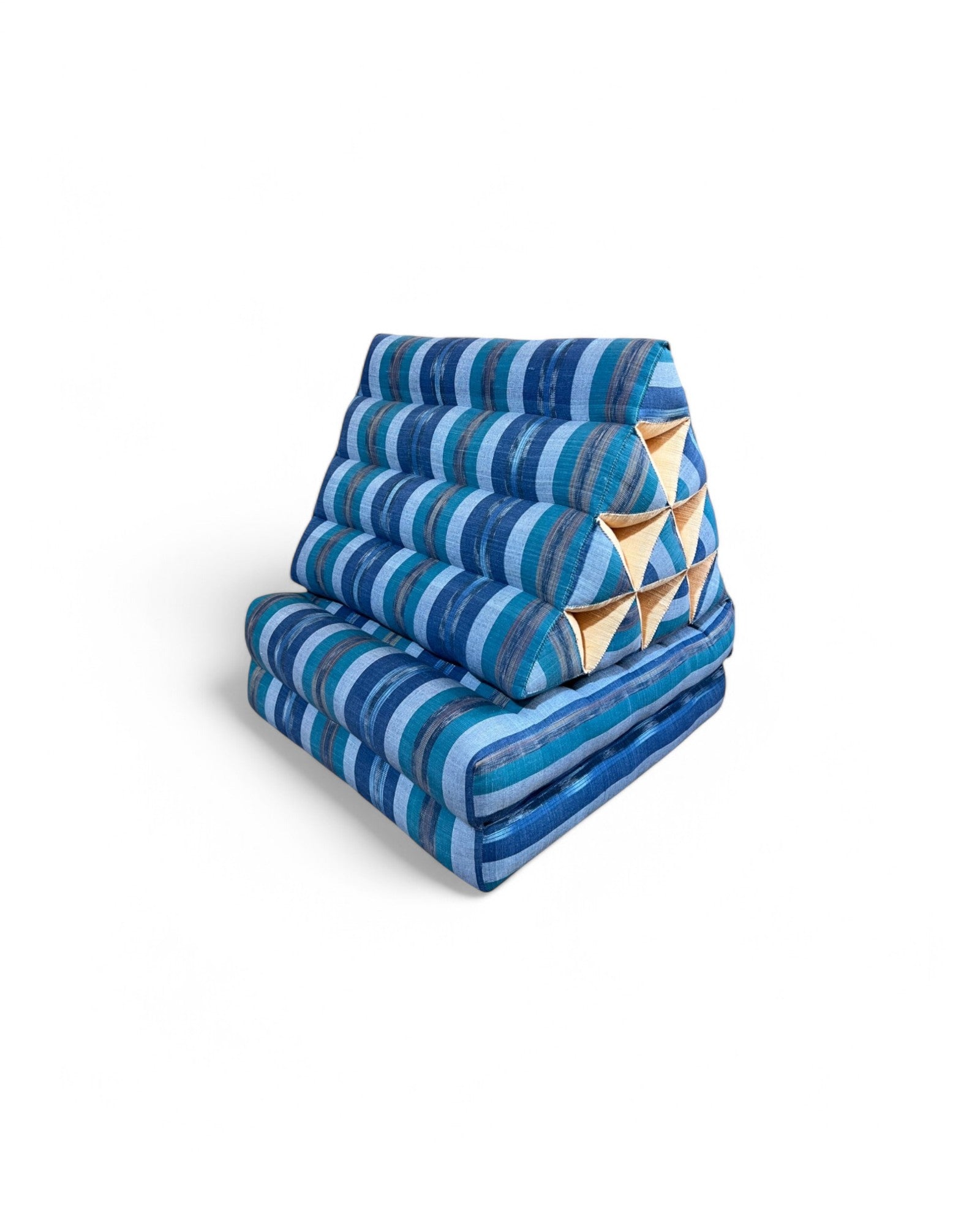 Purple & Green Thai Weave Triangle Cushion