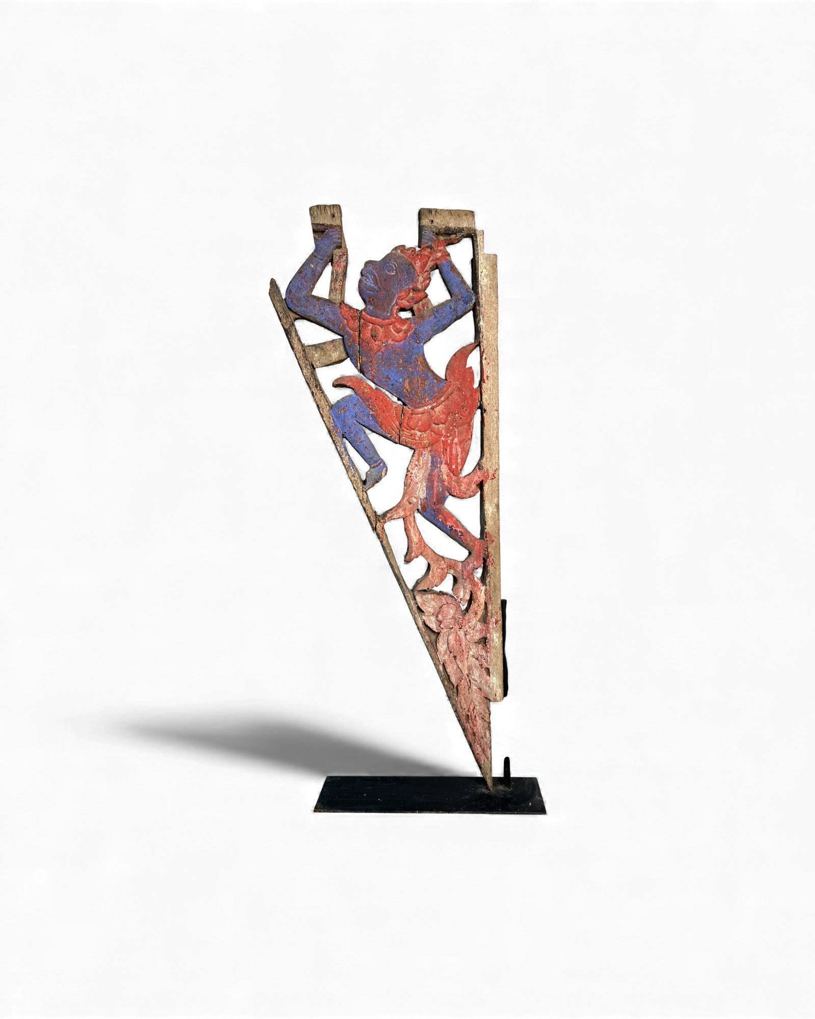 Thai Lanna Temple Eave Bracket with Hanuman Figure - Surround Living - 3