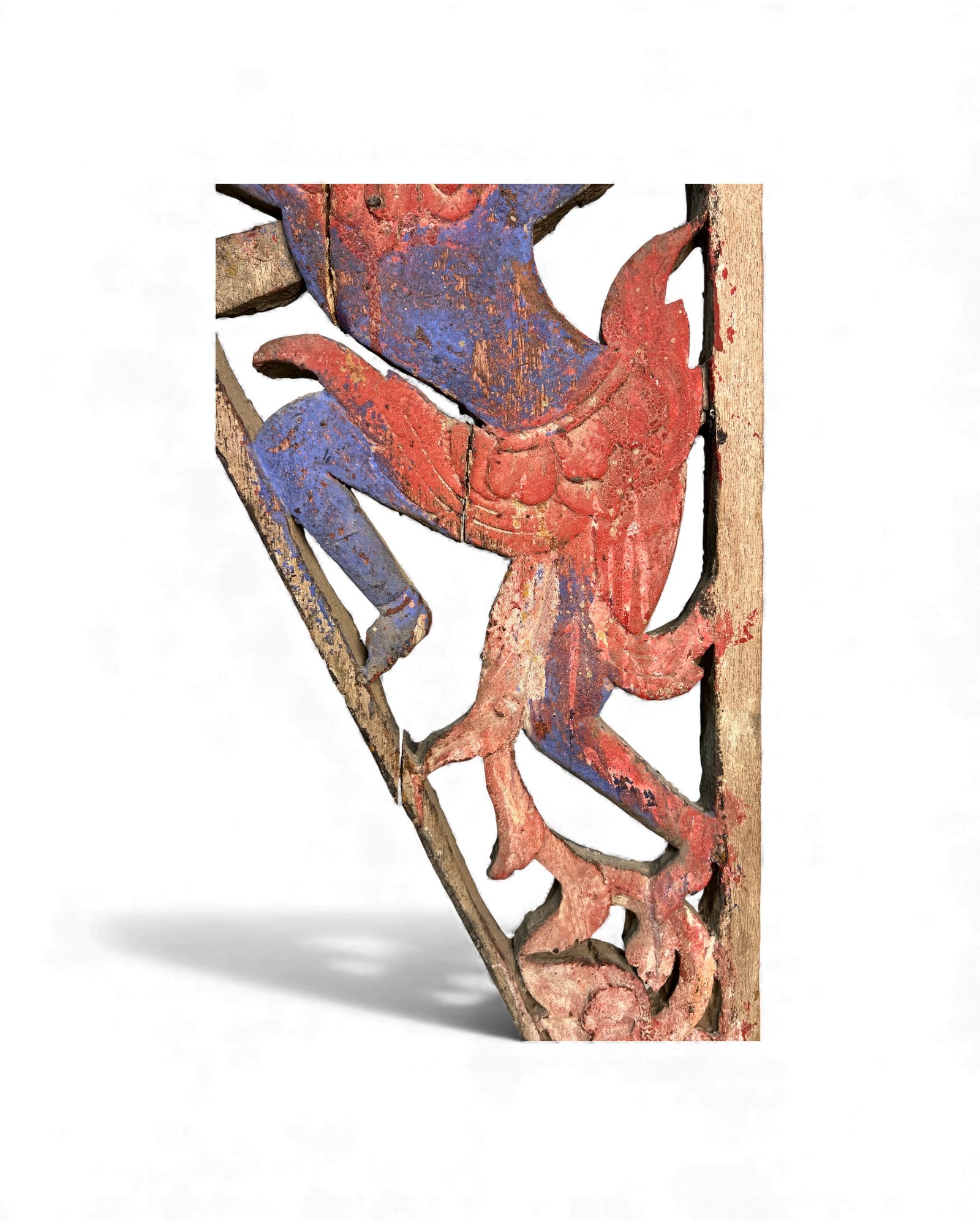 Thai Lanna Temple Eave Bracket with Hanuman Figure - Surround Living - 2