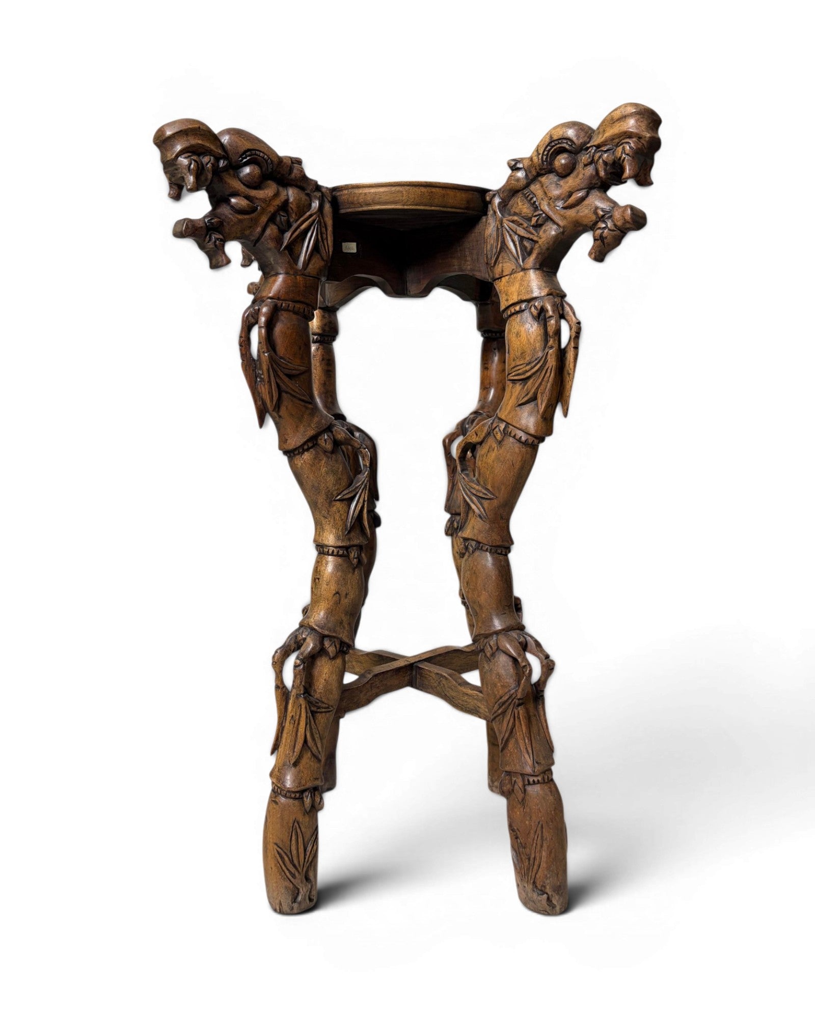 Vintage Chinese Carved Wooden Plant Stand
