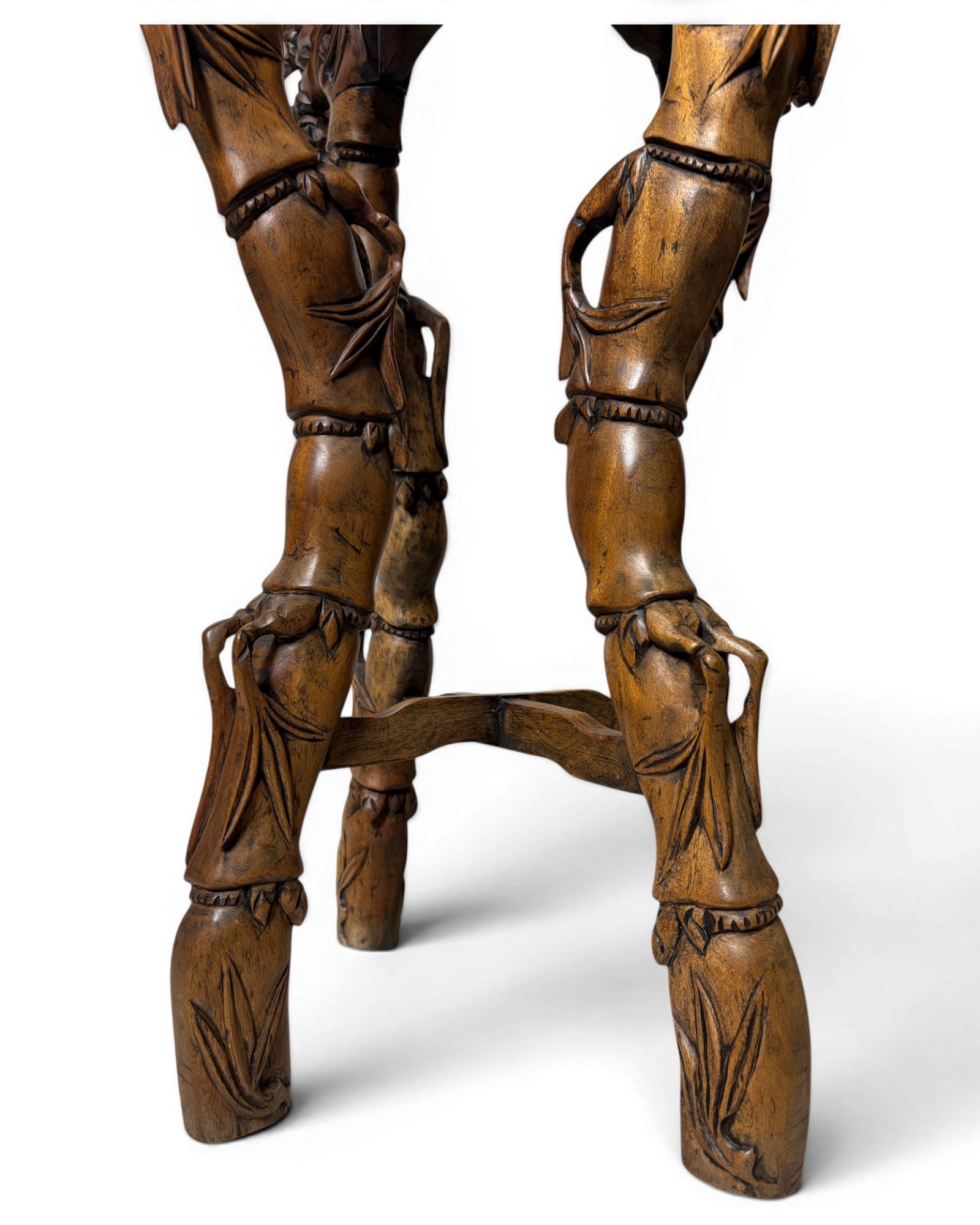 Vintage Chinese Carved Wooden Plant Stand