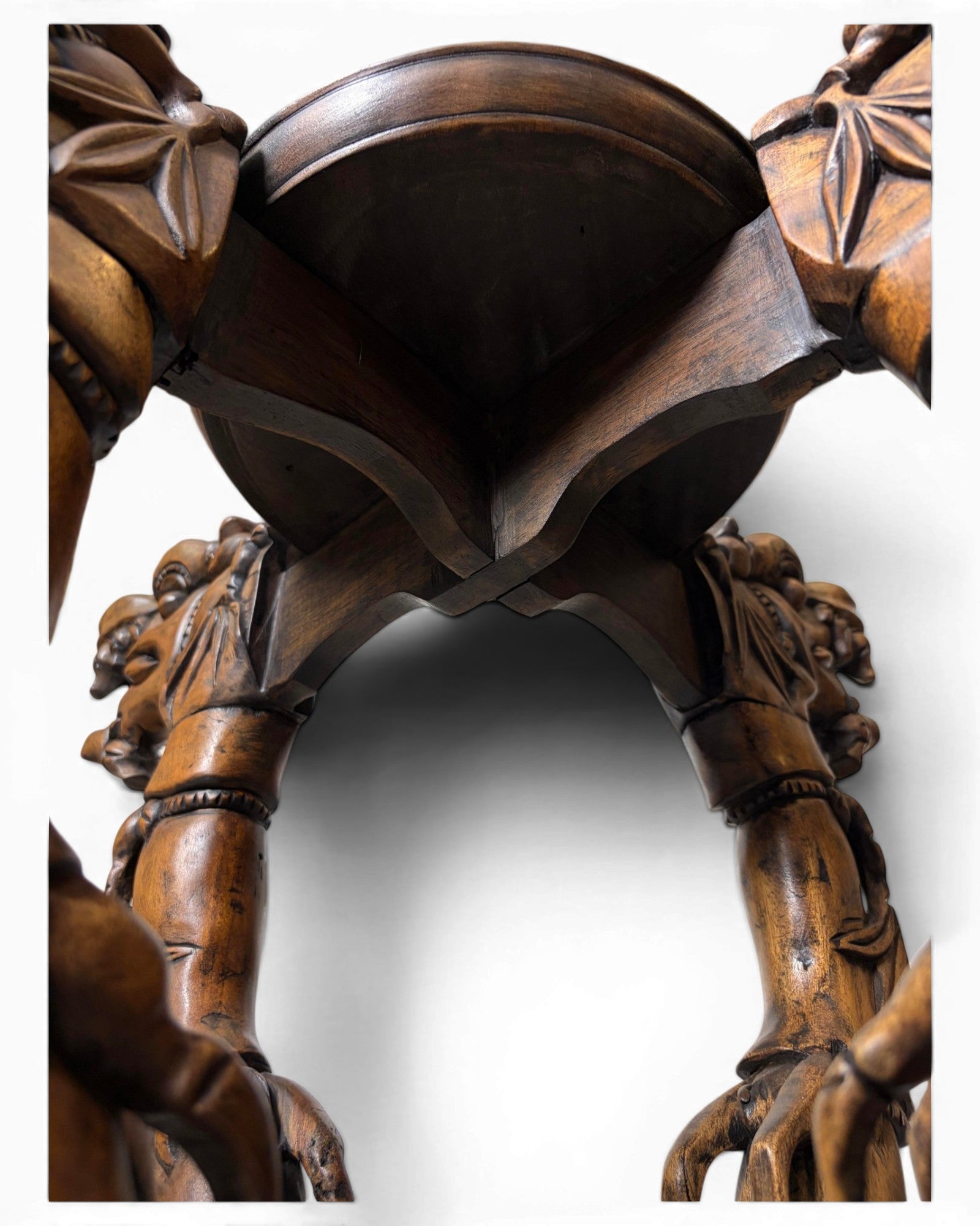 Vintage Chinese Carved Wooden Plant Stand