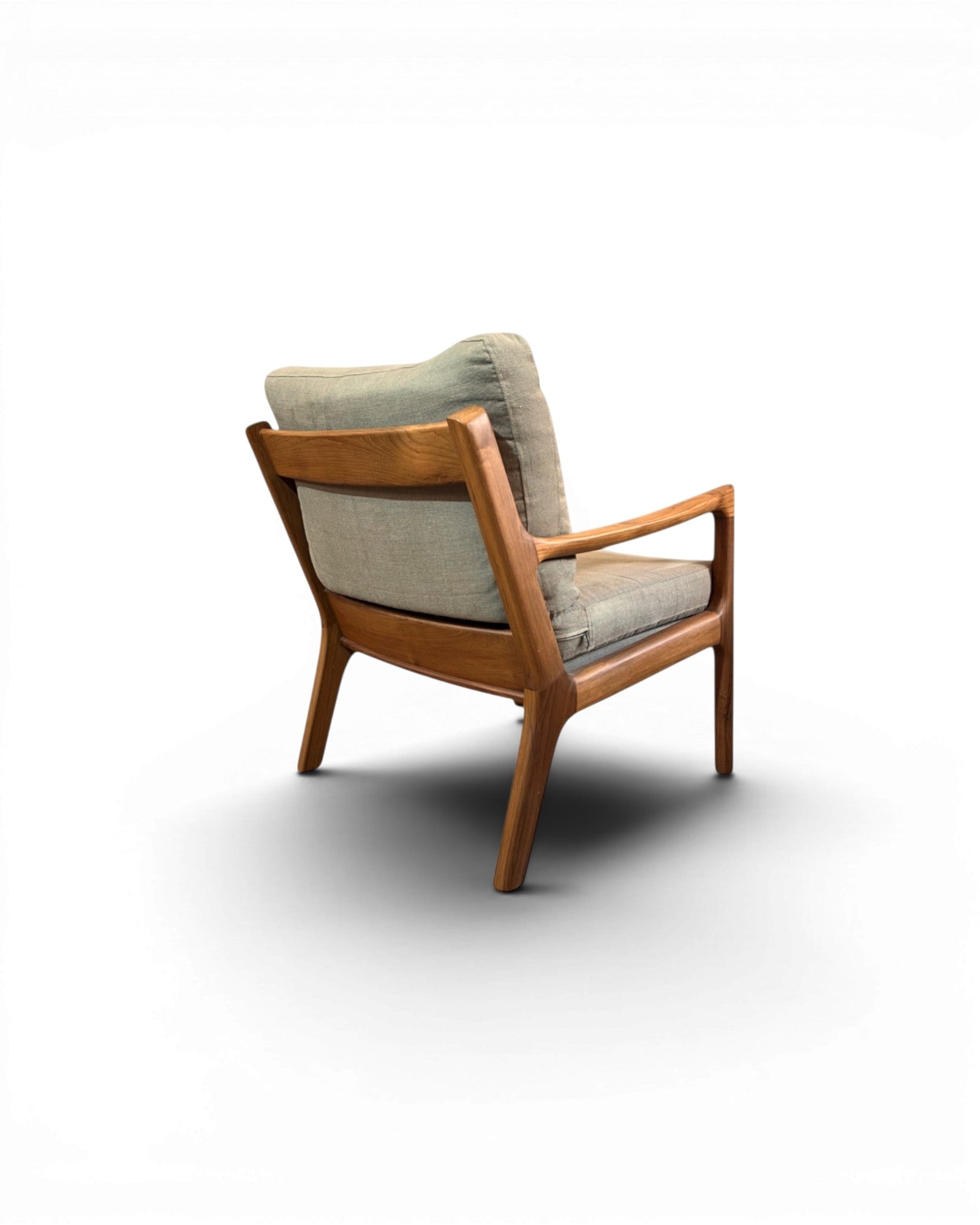 Ikat Khaki Thai Weave Teak Wood Armchair - Surround Living - 12