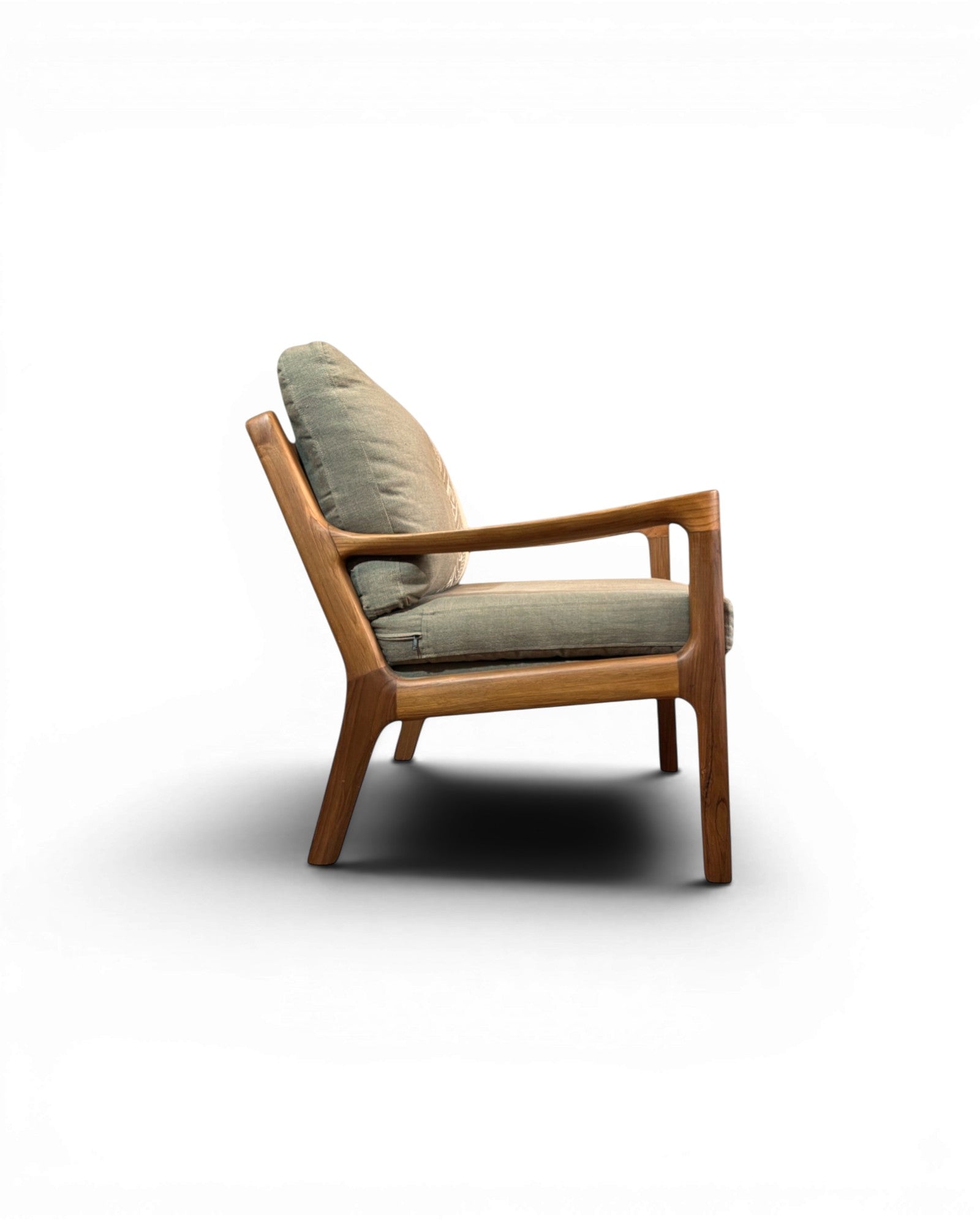 Ikat Khaki Thai Weave Teak Wood Armchair - Surround Living - 14