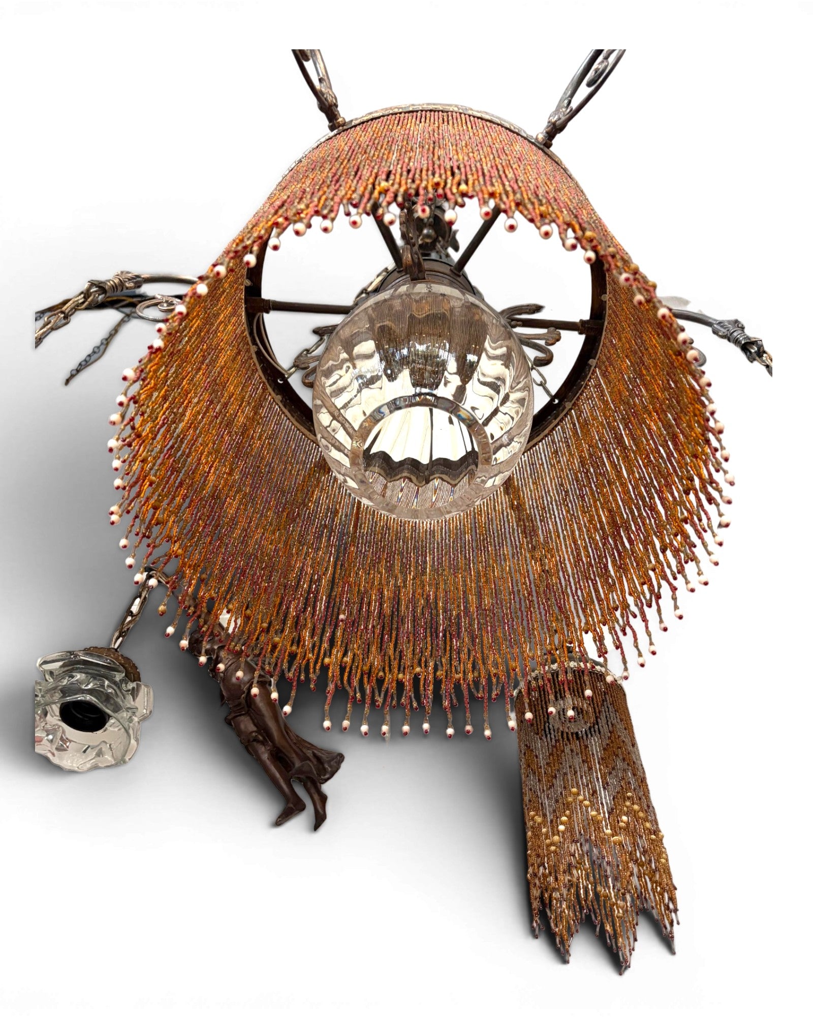 Antique-Style Hanging Lamp with Angel Figures