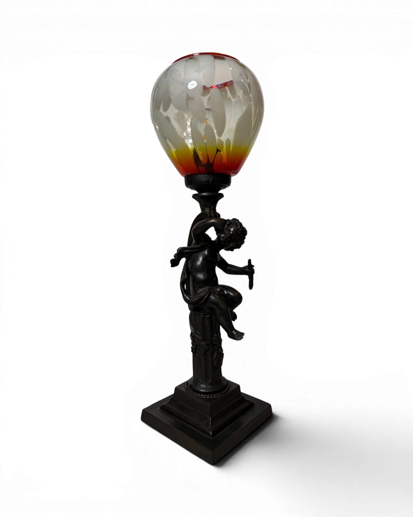 Murano Glass Cherub Table Lamp