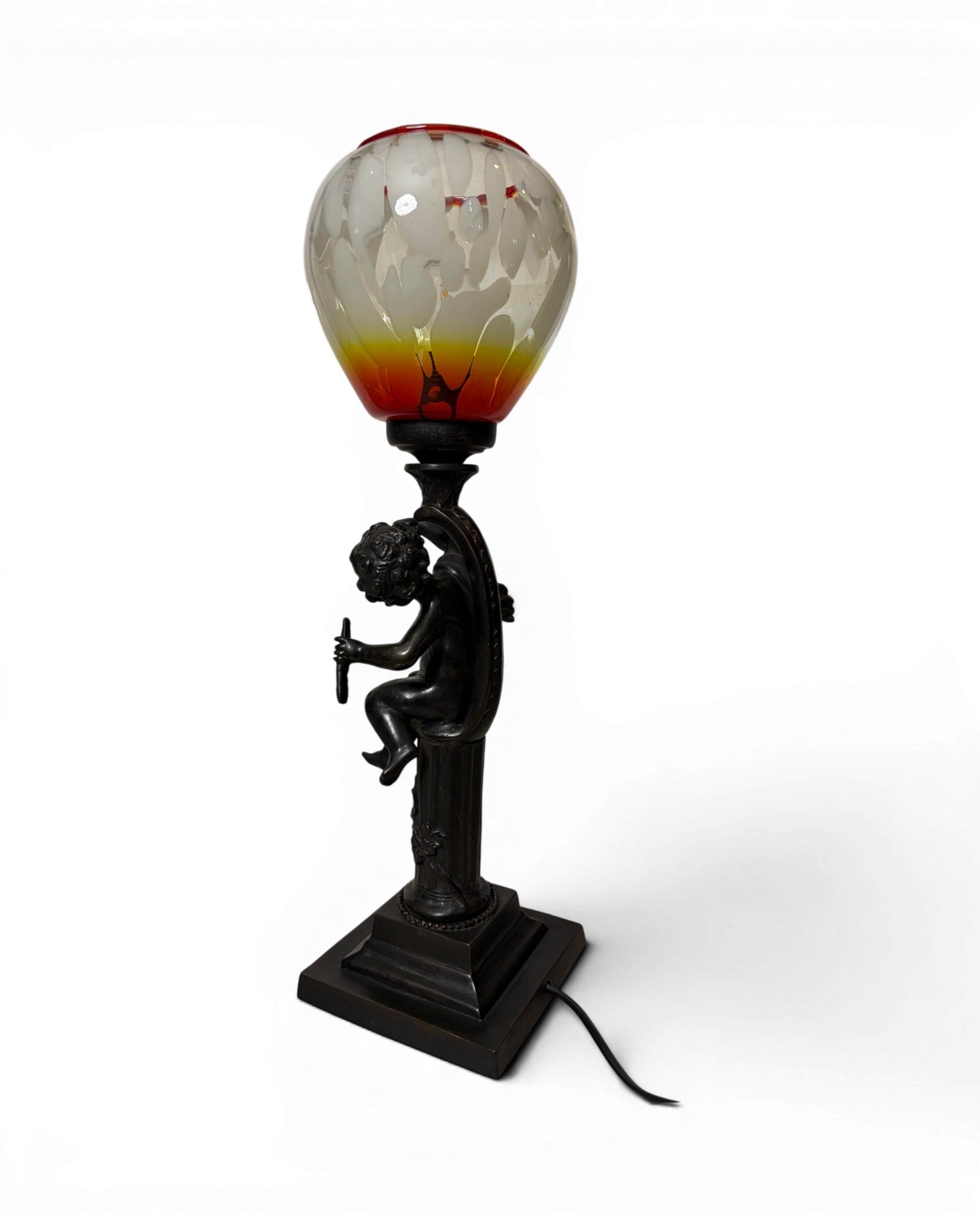 Murano Glass Cherub Table Lamp