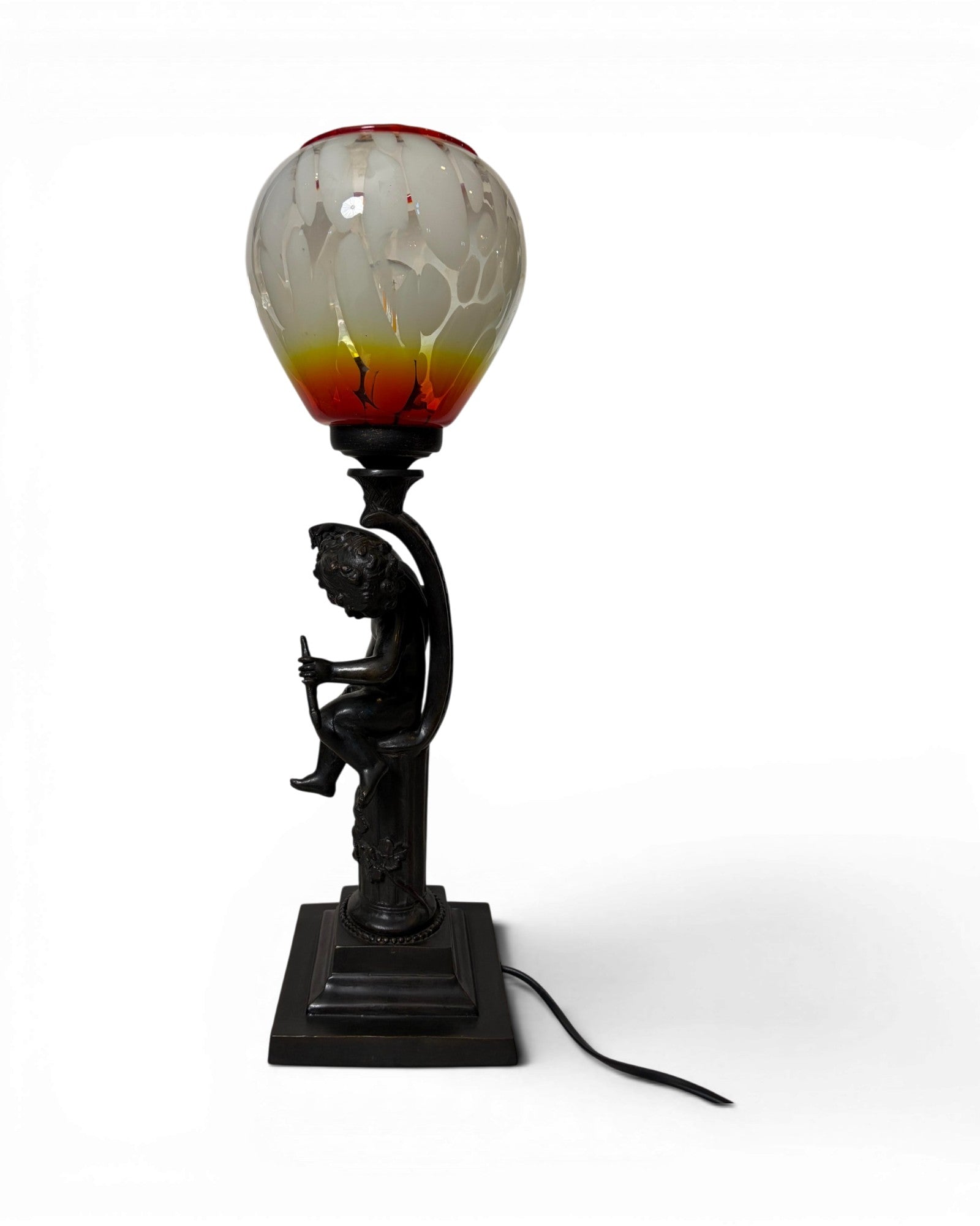 Murano Glass Cherub Table Lamp