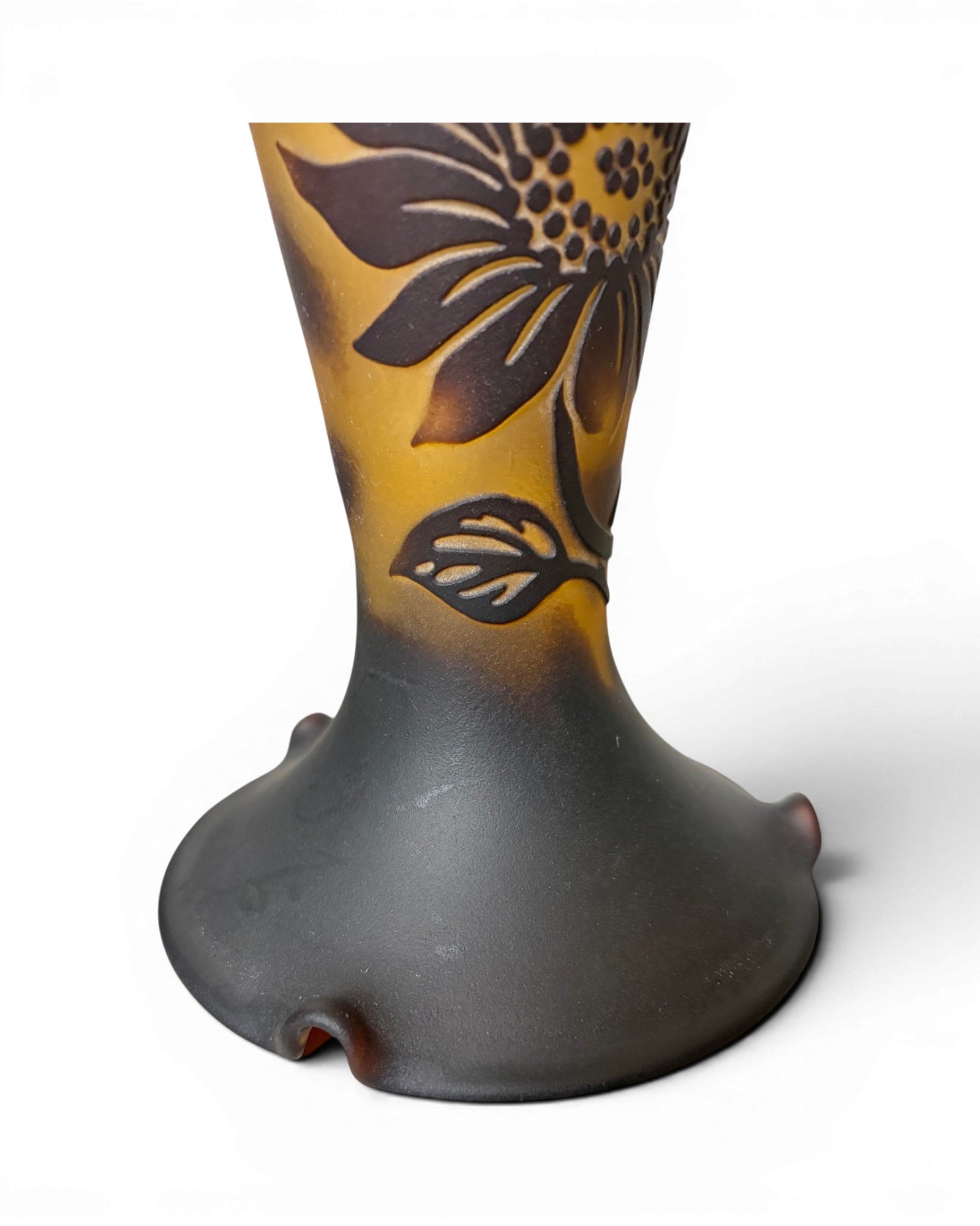 Art Nouveau Cameo Glass Table Lamp - Brown