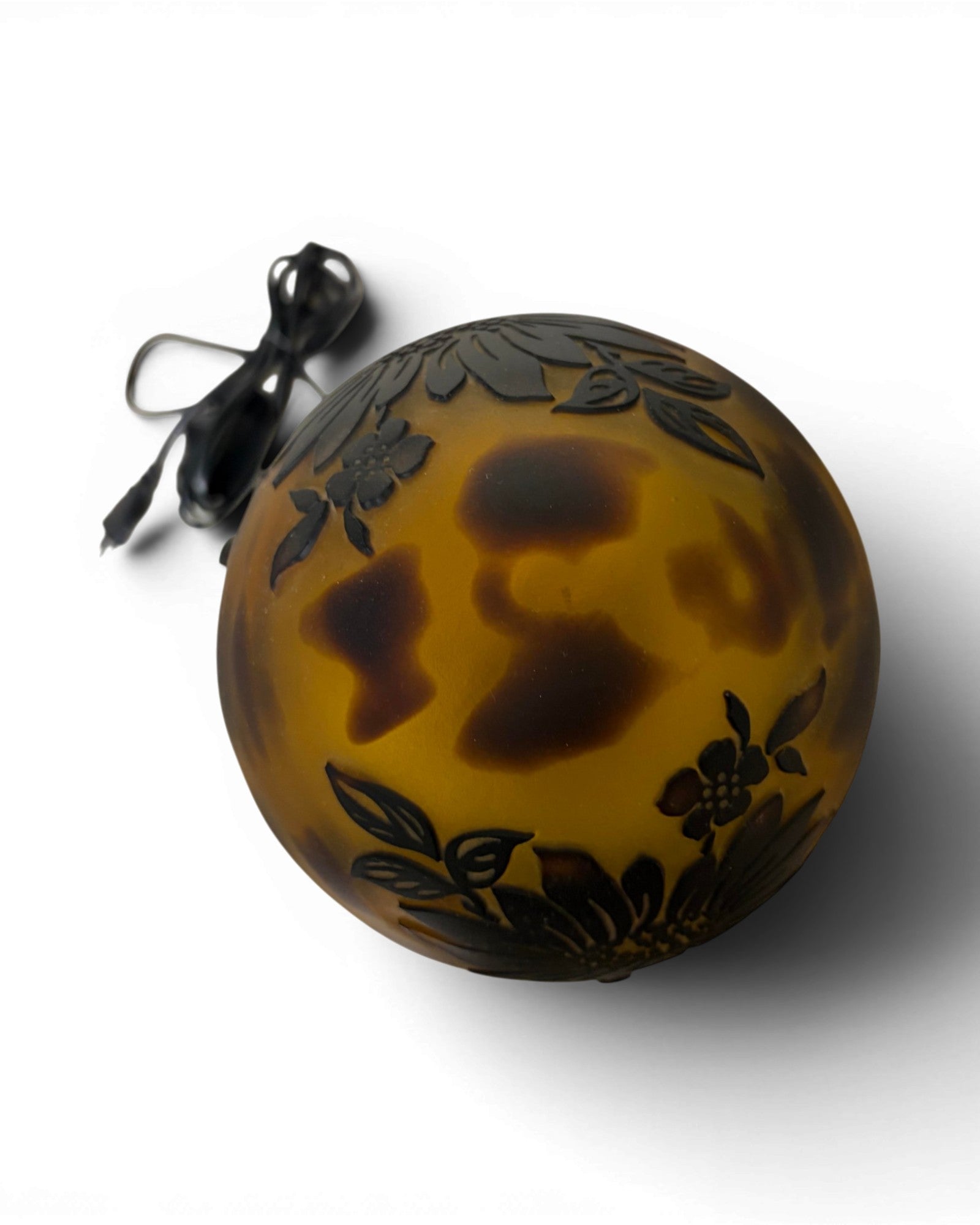 Art Nouveau Cameo Glass Table Lamp - Brown