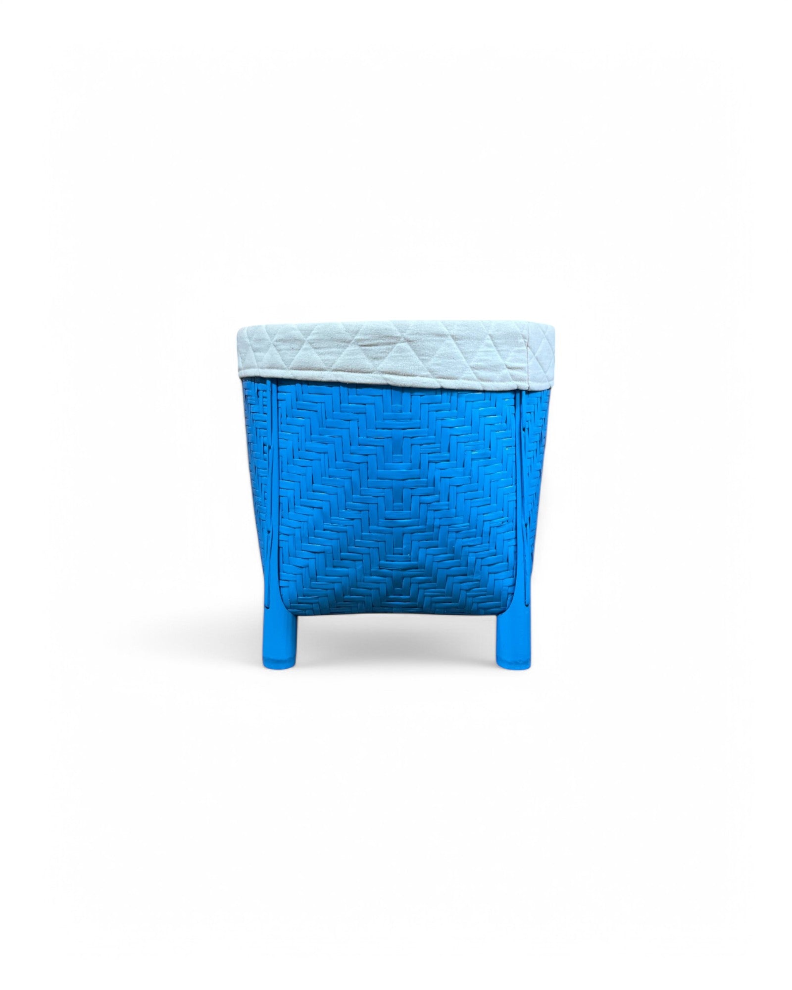 Bamboo Weaved Light Blue Laundry Basket (Short)