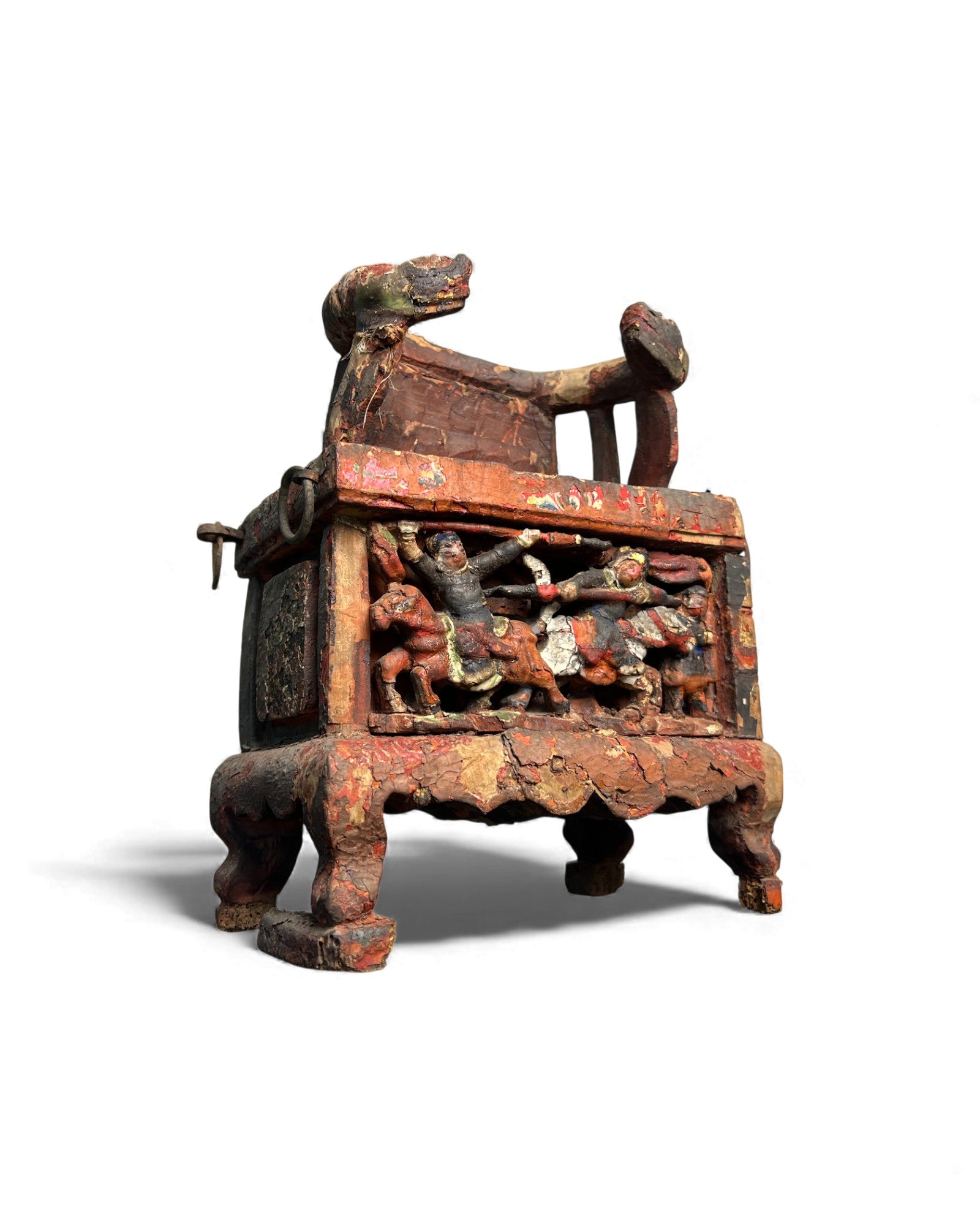 Carved Chinese Household Altar with Figural Relief - Surround Living - 17