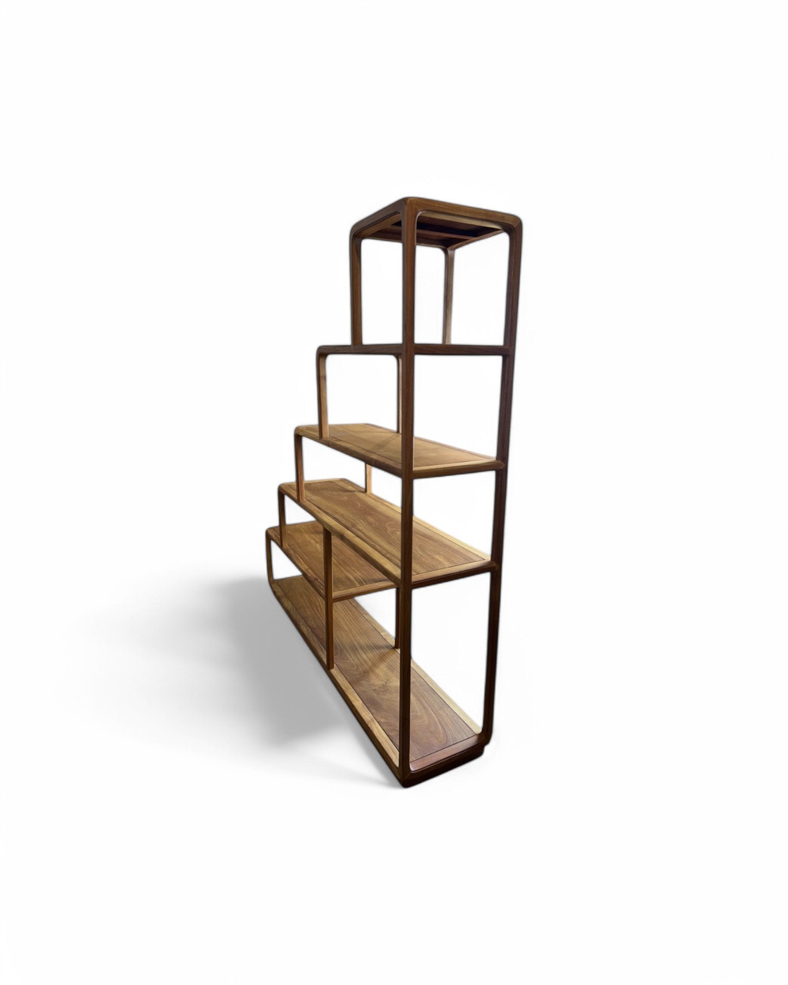Ascending Stair Teak Shelf Unit