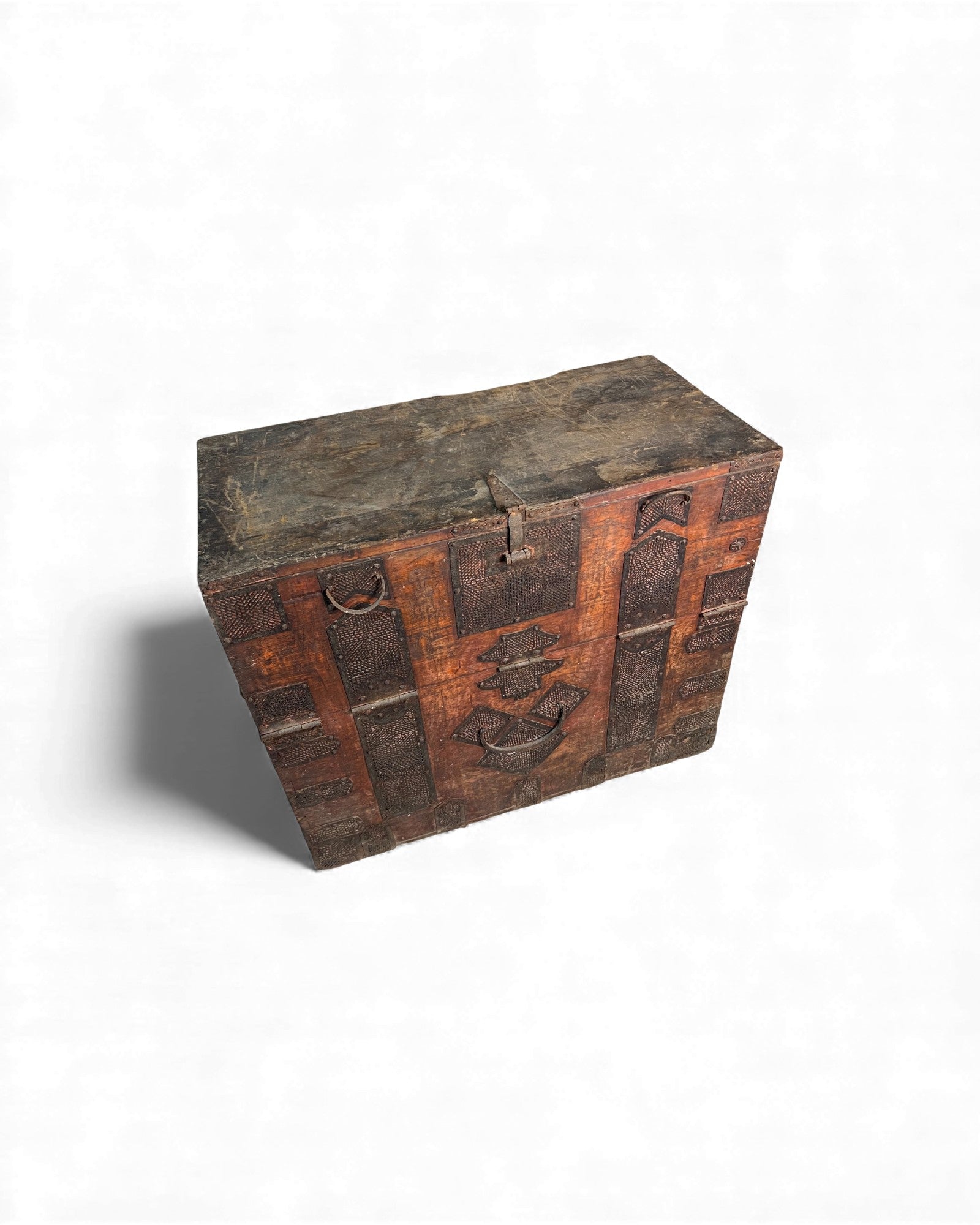 Antique North Korean Banjadi Chest with Iron Paper - Cut Motifs - Surround Living - 15