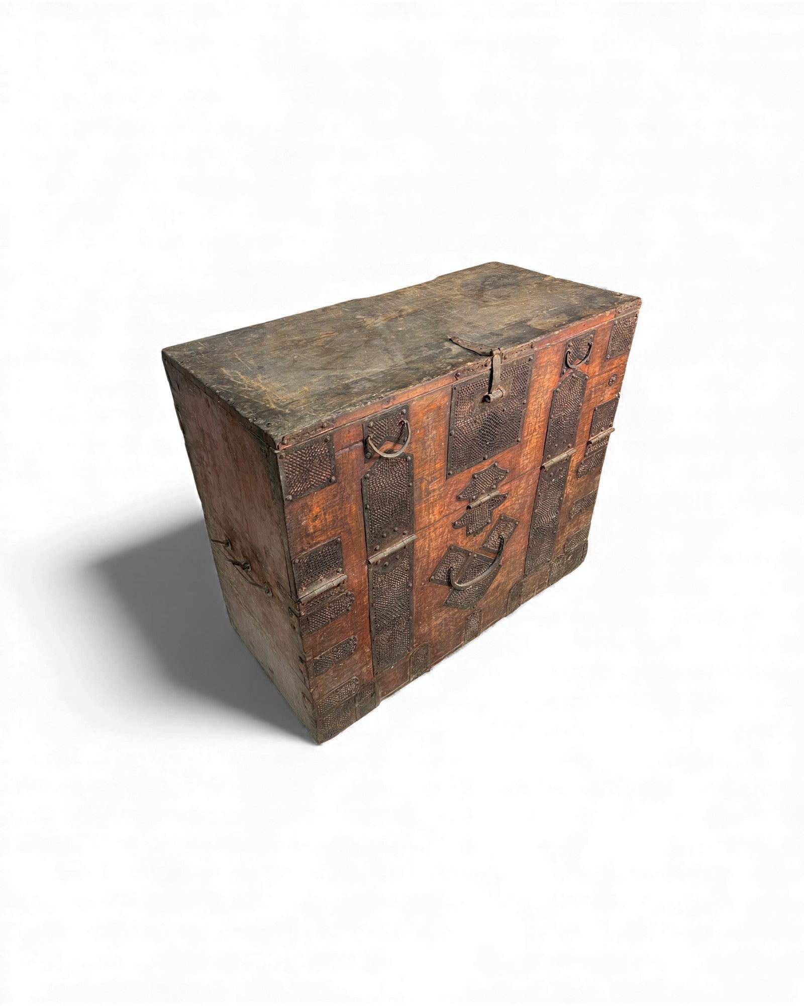 Antique North Korean Banjadi Chest with Iron Paper - Cut Motifs - Surround Living - 3