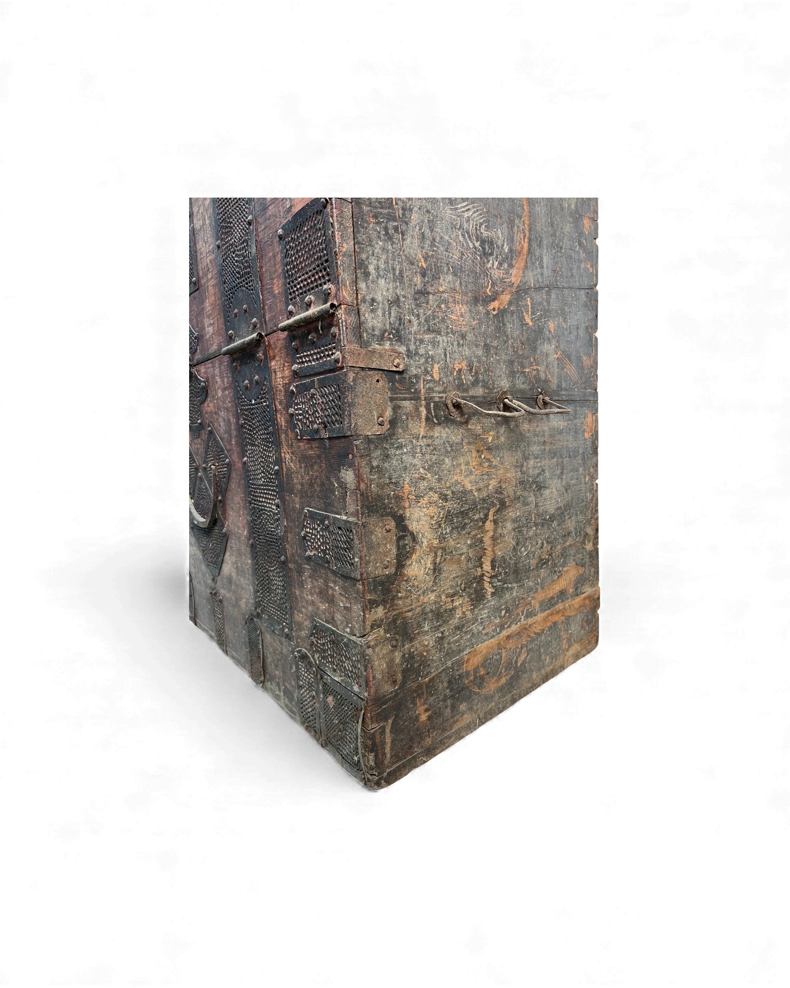 Antique North Korean Banjadi Chest with Iron Paper - Cut Motifs - Surround Living - 18