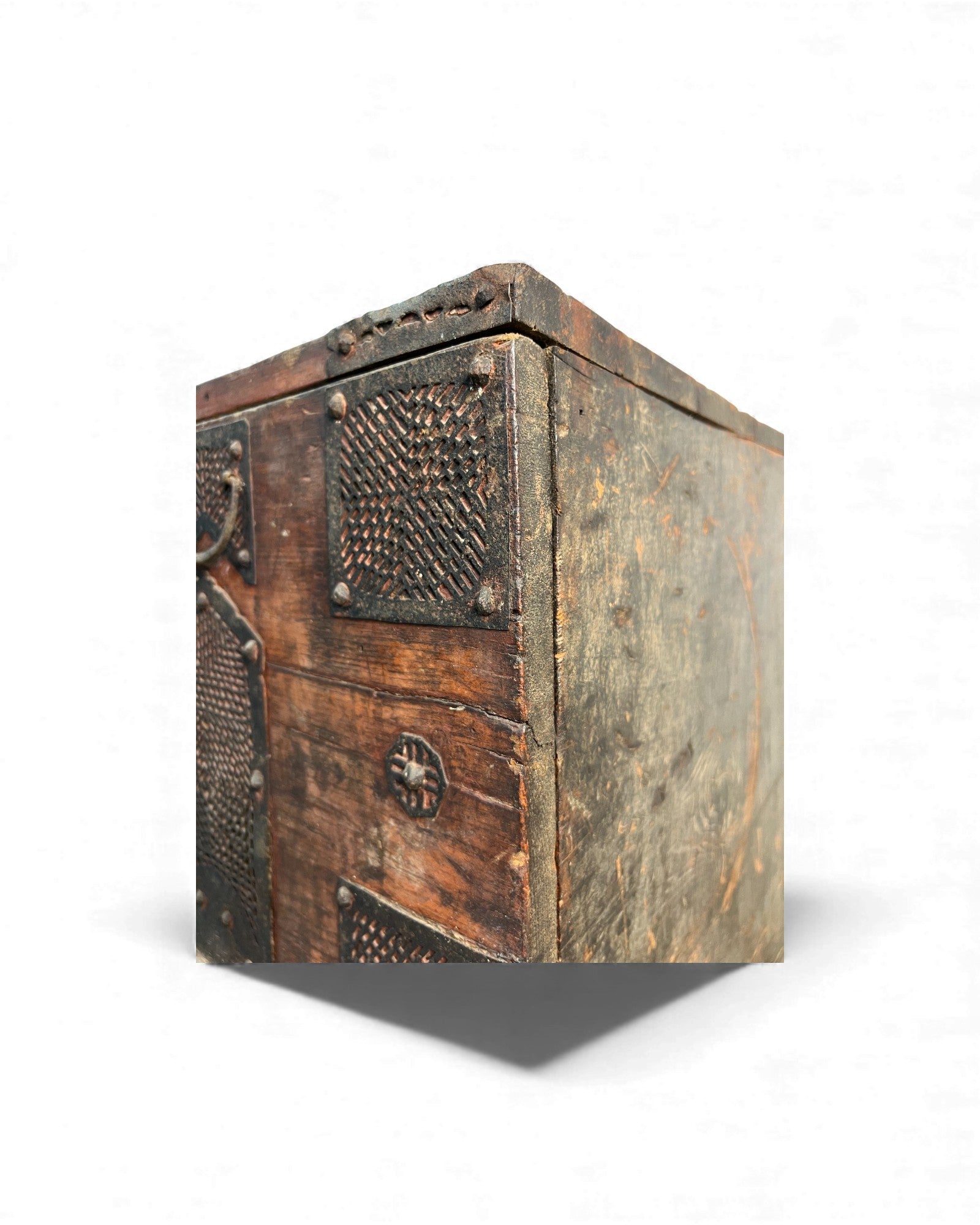 Antique North Korean Banjadi Chest with Iron Paper - Cut Motifs - Surround Living - 20