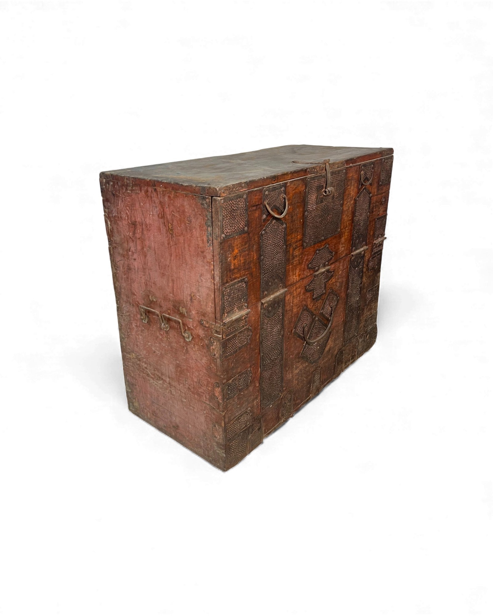 Antique North Korean Banjadi Chest with Iron Paper - Cut Motifs - Surround Living - 7
